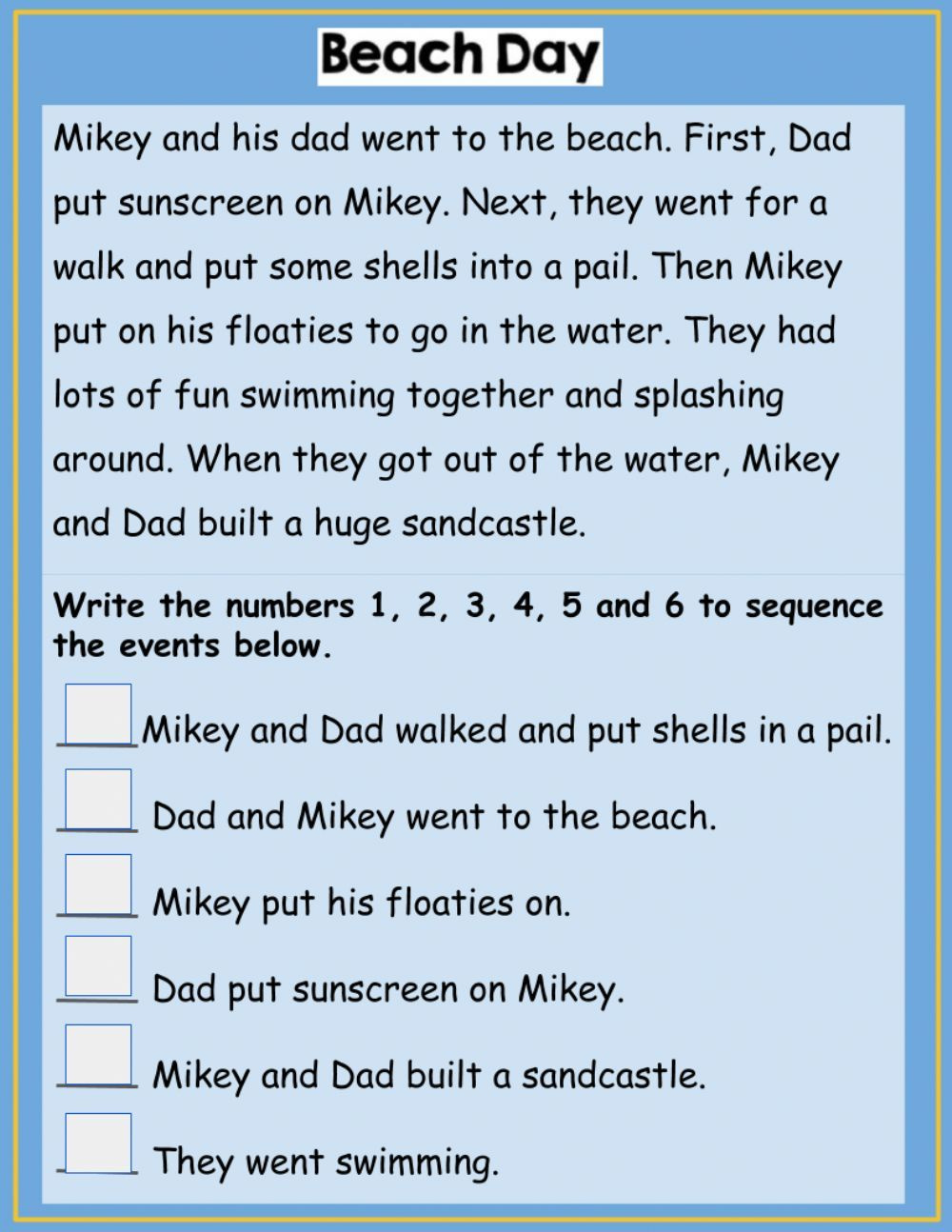 Story Sequencing Activity 2 Worksheet | Sequencing Worksheets with regard to Free Printable Sequencing Worksheets 2Nd Grade