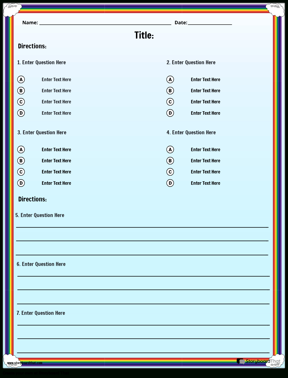 Storyboard That: Free Quiz Maker Templates For Teachers pertaining to Free Printable Test Maker For Teachers