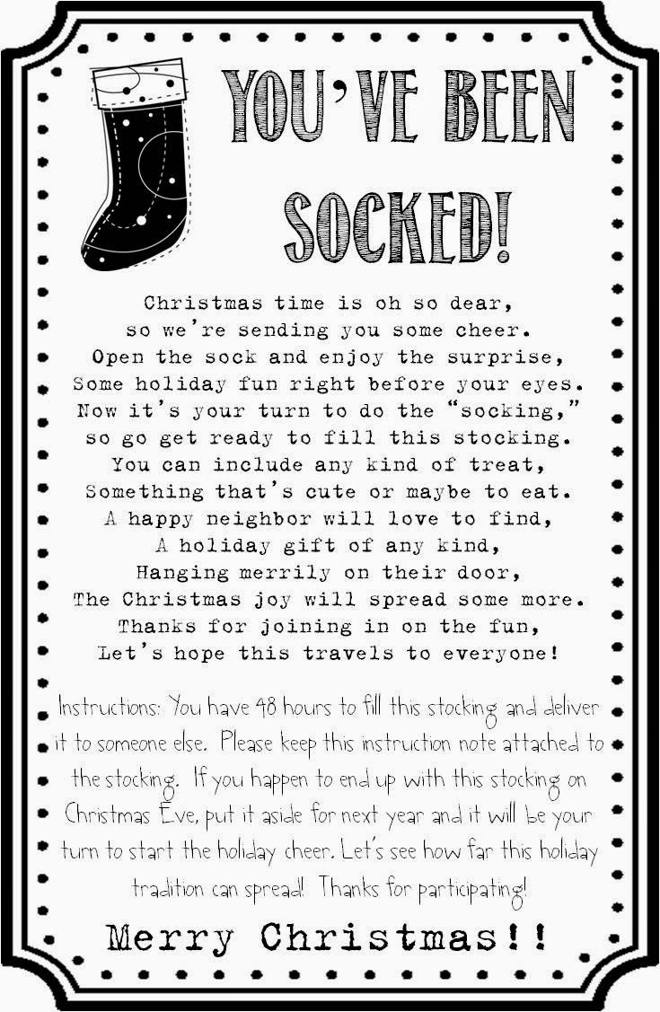 Strong Armor: Christmas Socking pertaining to You Ve Been Socked Free Printable