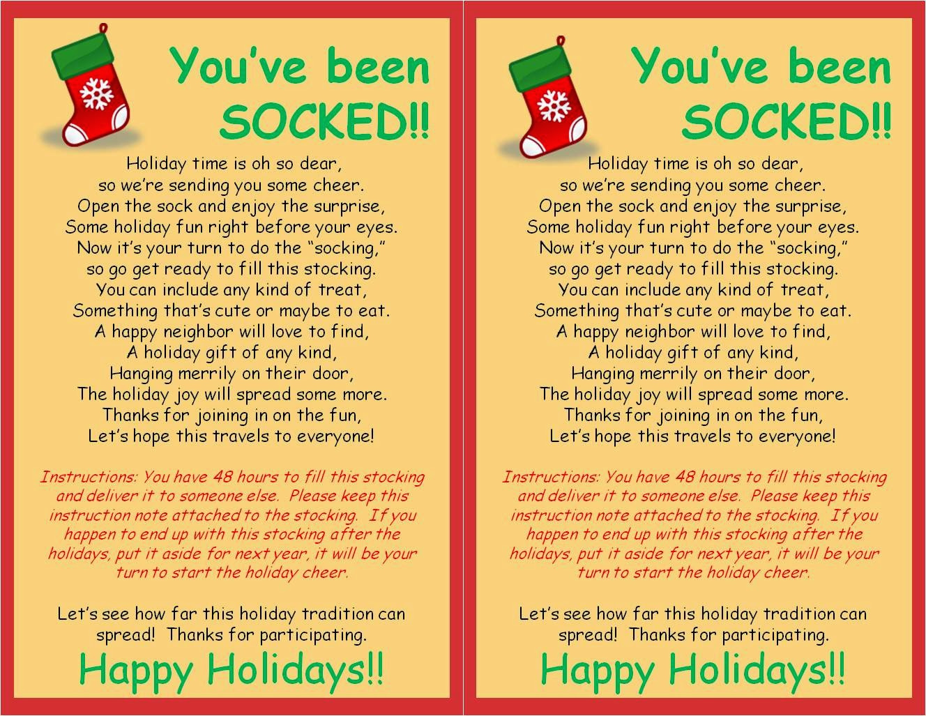 Strong Armor: Christmas Socking with You Ve Been Socked Free Printable