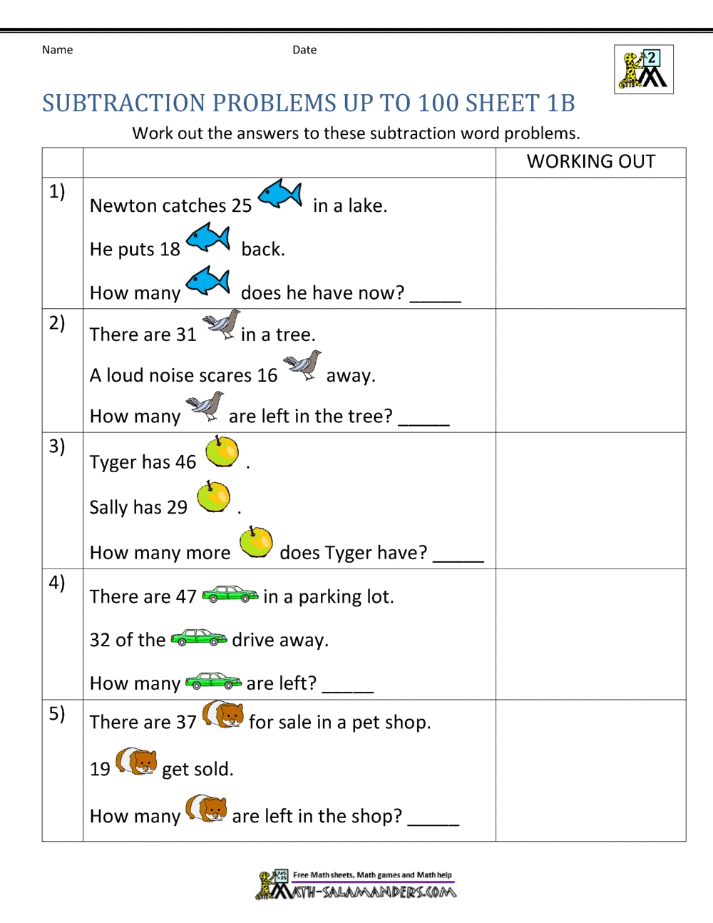 Subtraction Word Problems 2Nd Grade - Worksheets Library with Free Printable Math Word Problems For 2Nd Grade