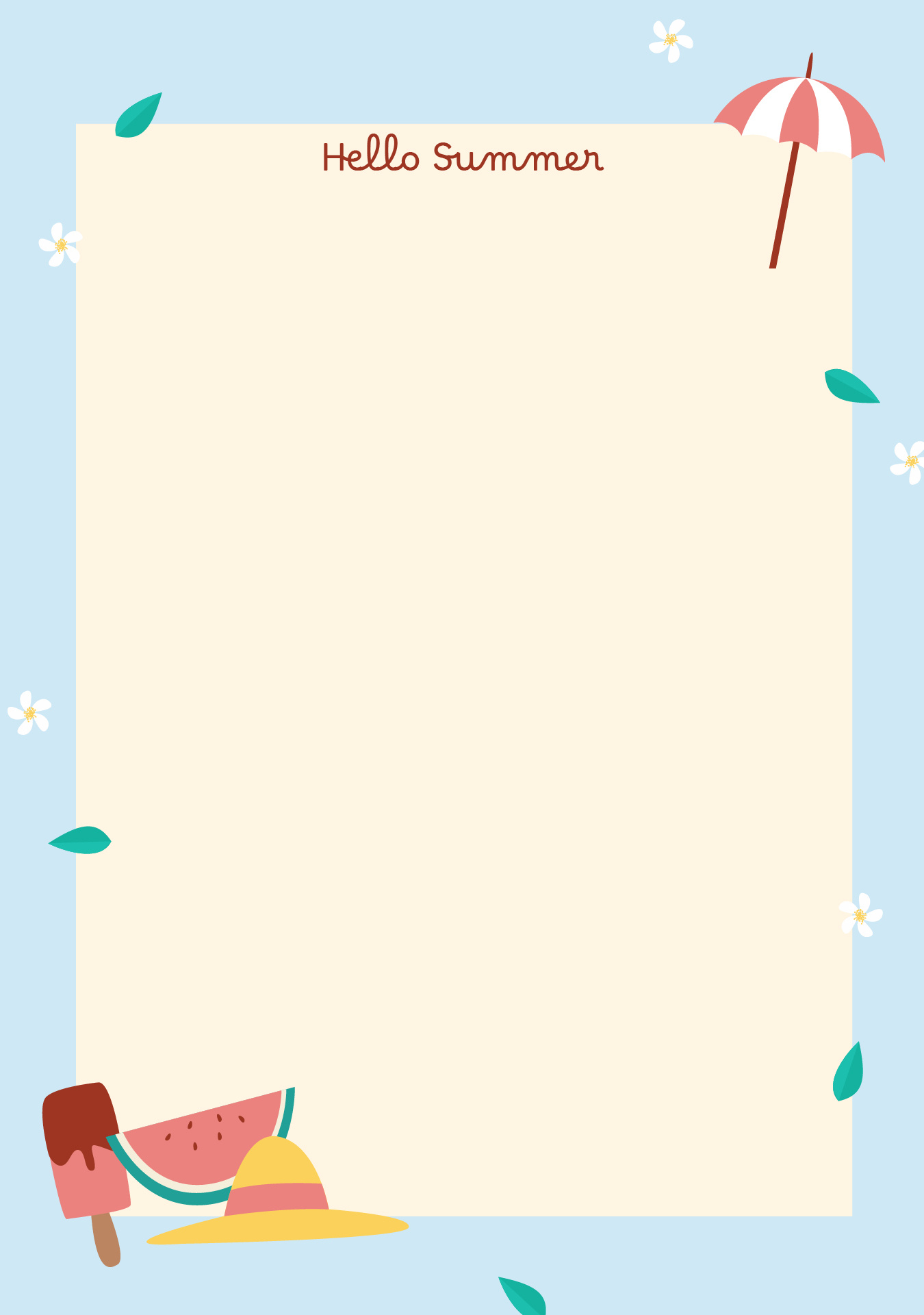 Summer Border intended for Free Printable Summer Borders