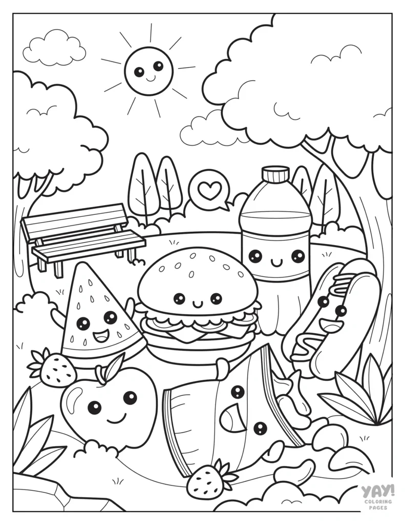 Summer Foods Coloring Pages (Free Printables) in Free Printable Summer Coloring Pages