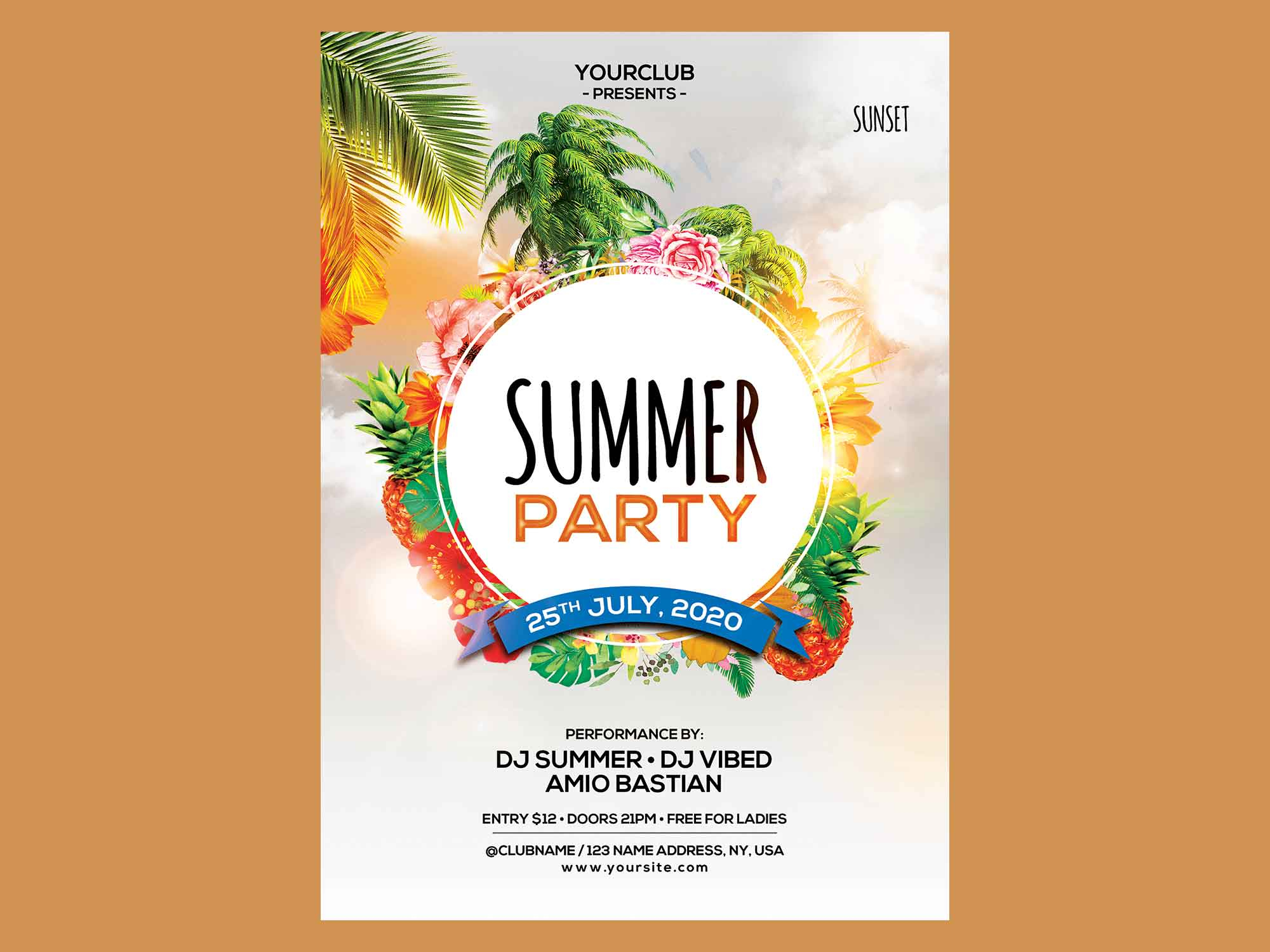 Summer Party Flyer Template | Psd | Free Download | Imockups in Free Printable Flyers For Parties