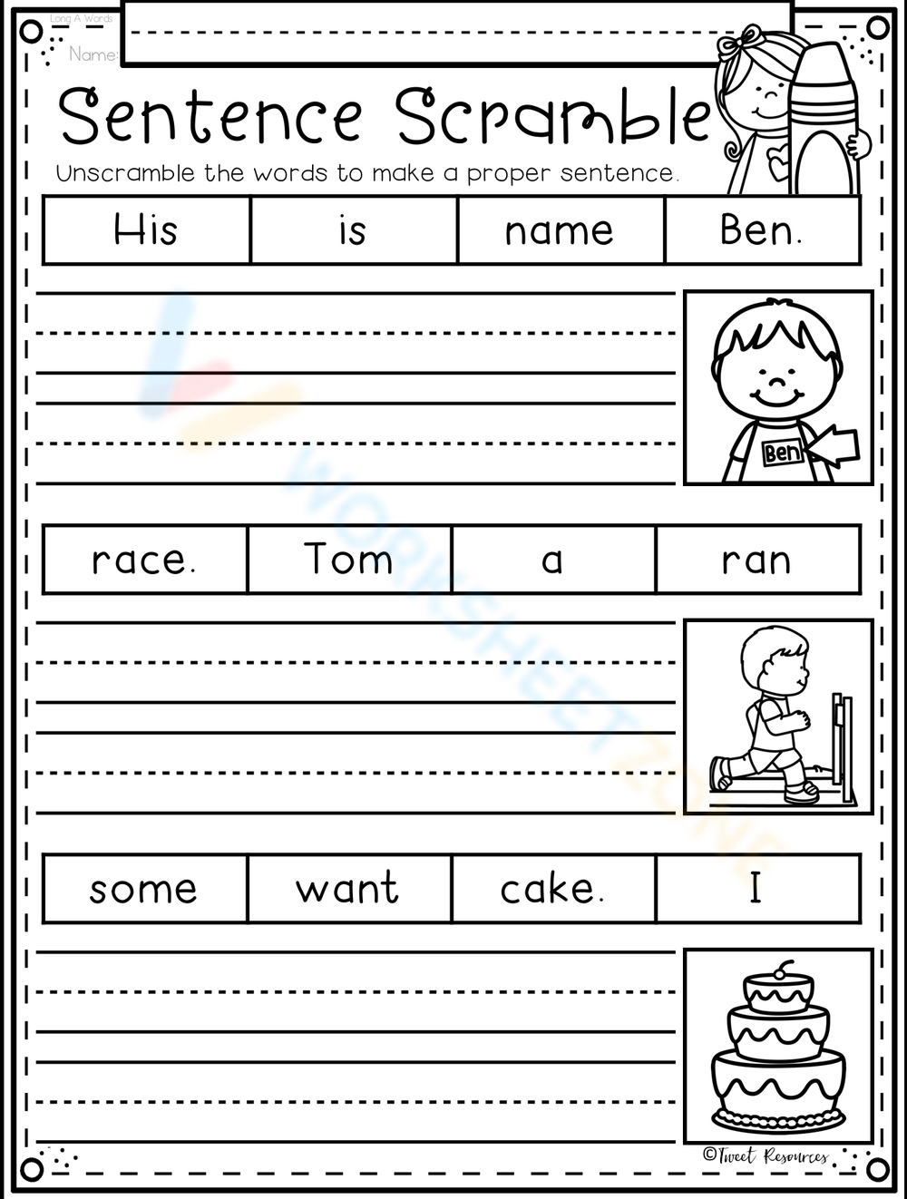 Summer Scrambled Sentences Center | Their Sentence throughout Free Printable Scrambled Sentences Worksheets