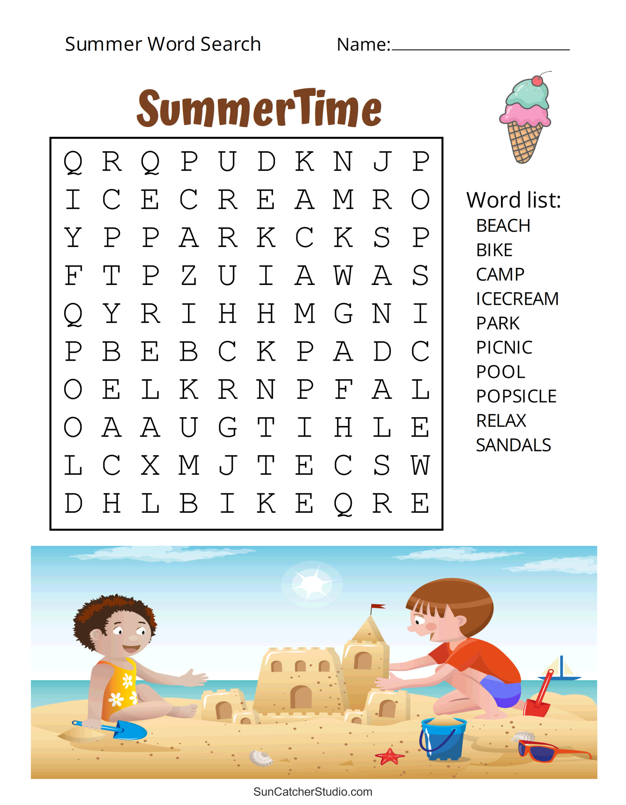 Summer Word Search (Free Printable Puzzles) – Free Printables in Free Printable Summer Puzzles