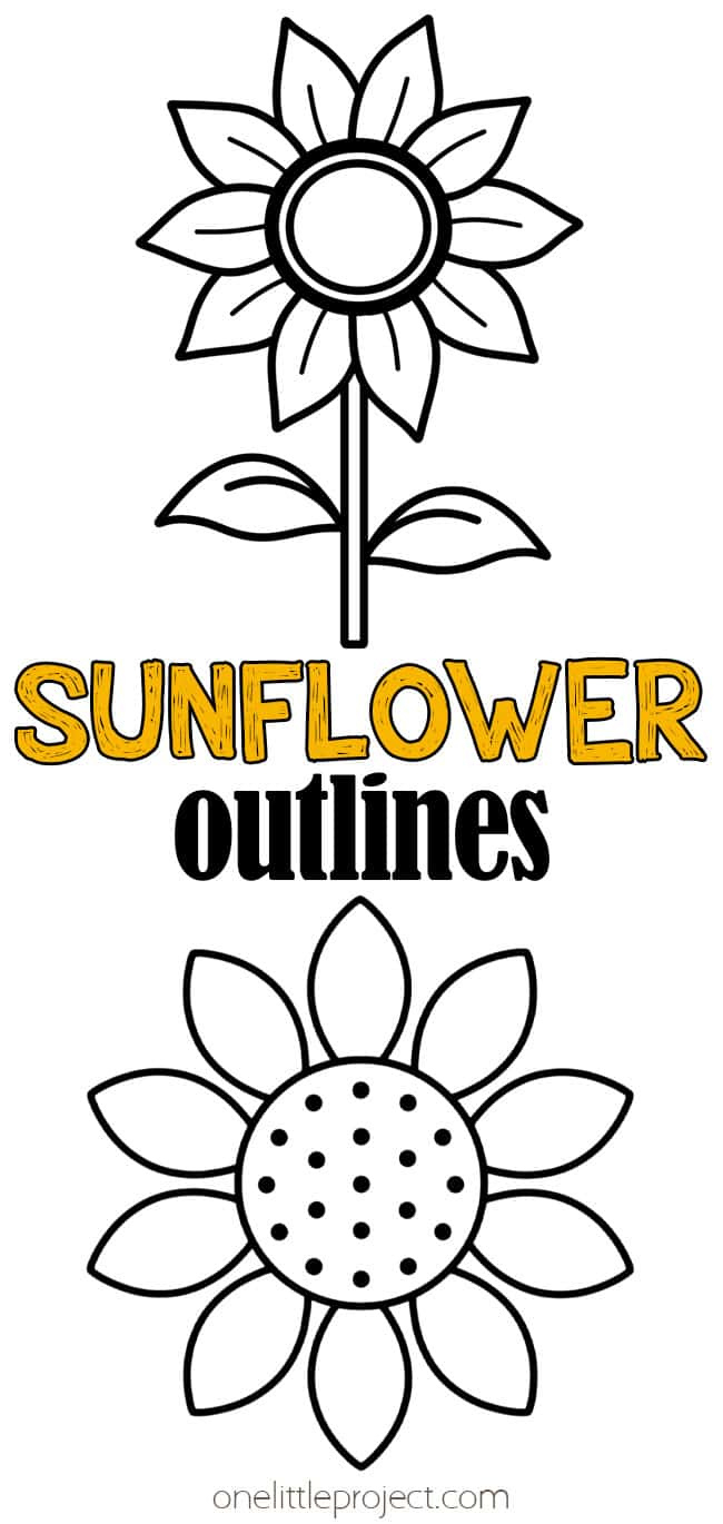 Sunflower Outline | Free, Printable Sunflower Templates for Free Printable Sunflower Template