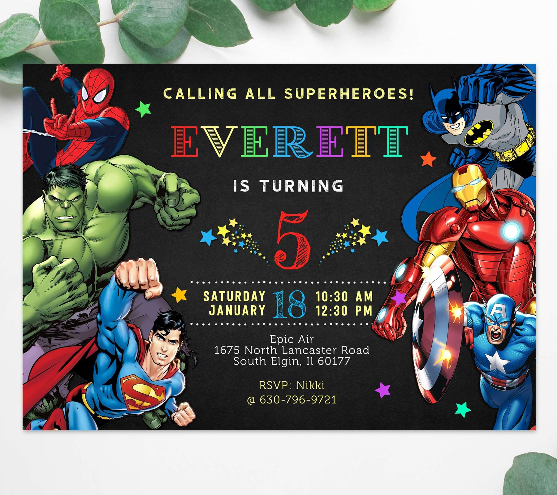 Superhero Birthday Party Invitation - Edit Yourself Online Now intended for Free Printable Superhero Birthday Invitation Templates