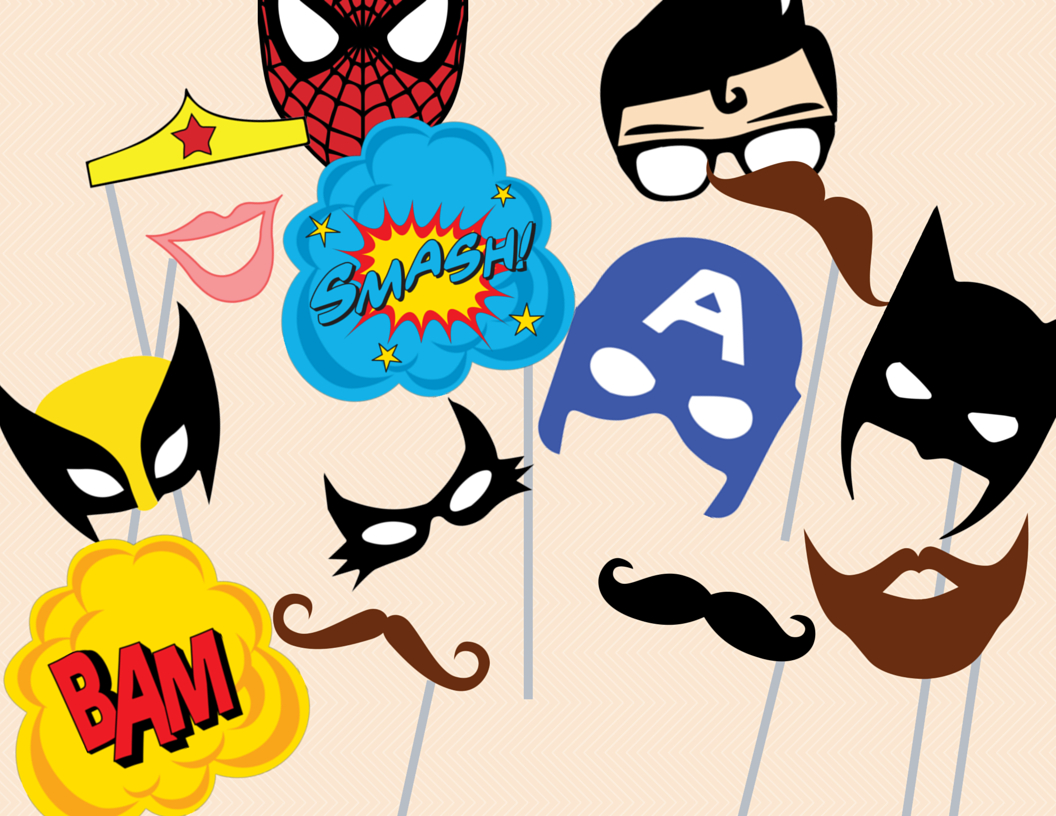 Superhero Photo Booth Props - Magical Printable in Free Printable Superhero Photo Booth Props