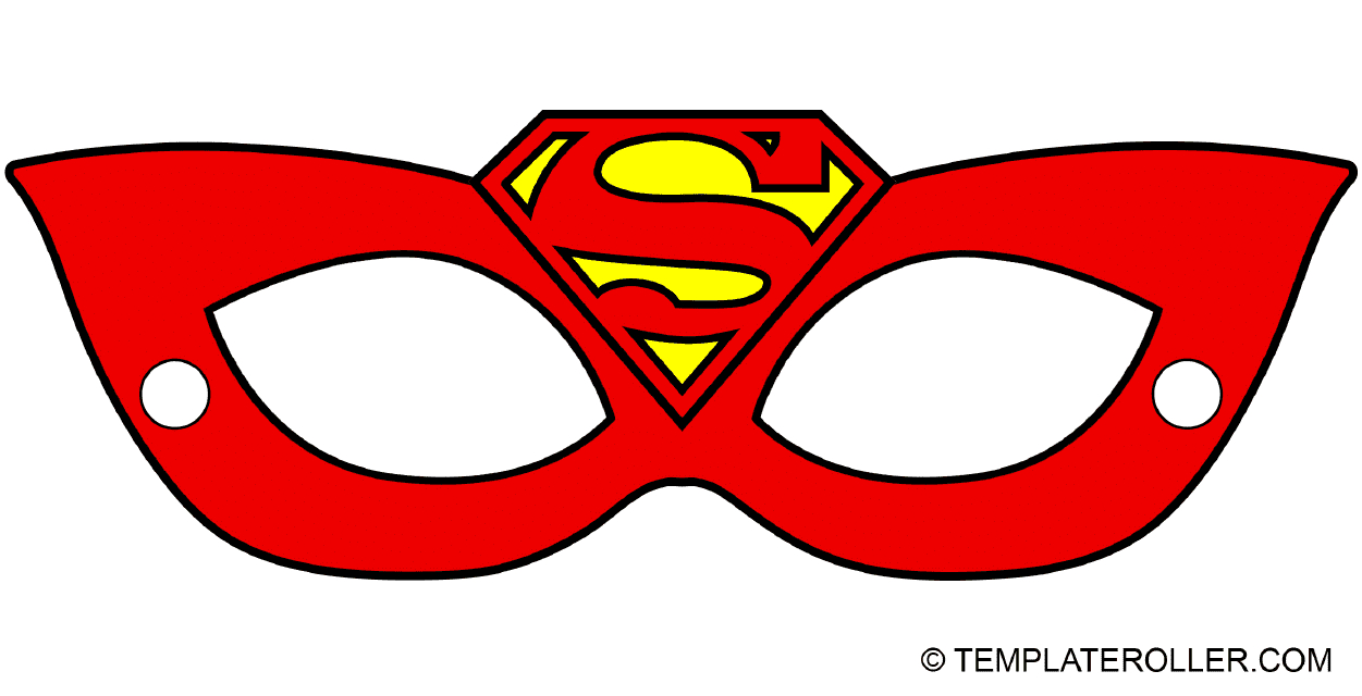 Superman Mask Template - Red Download Printable Pdf | Templateroller with Superman Mask Printable Free