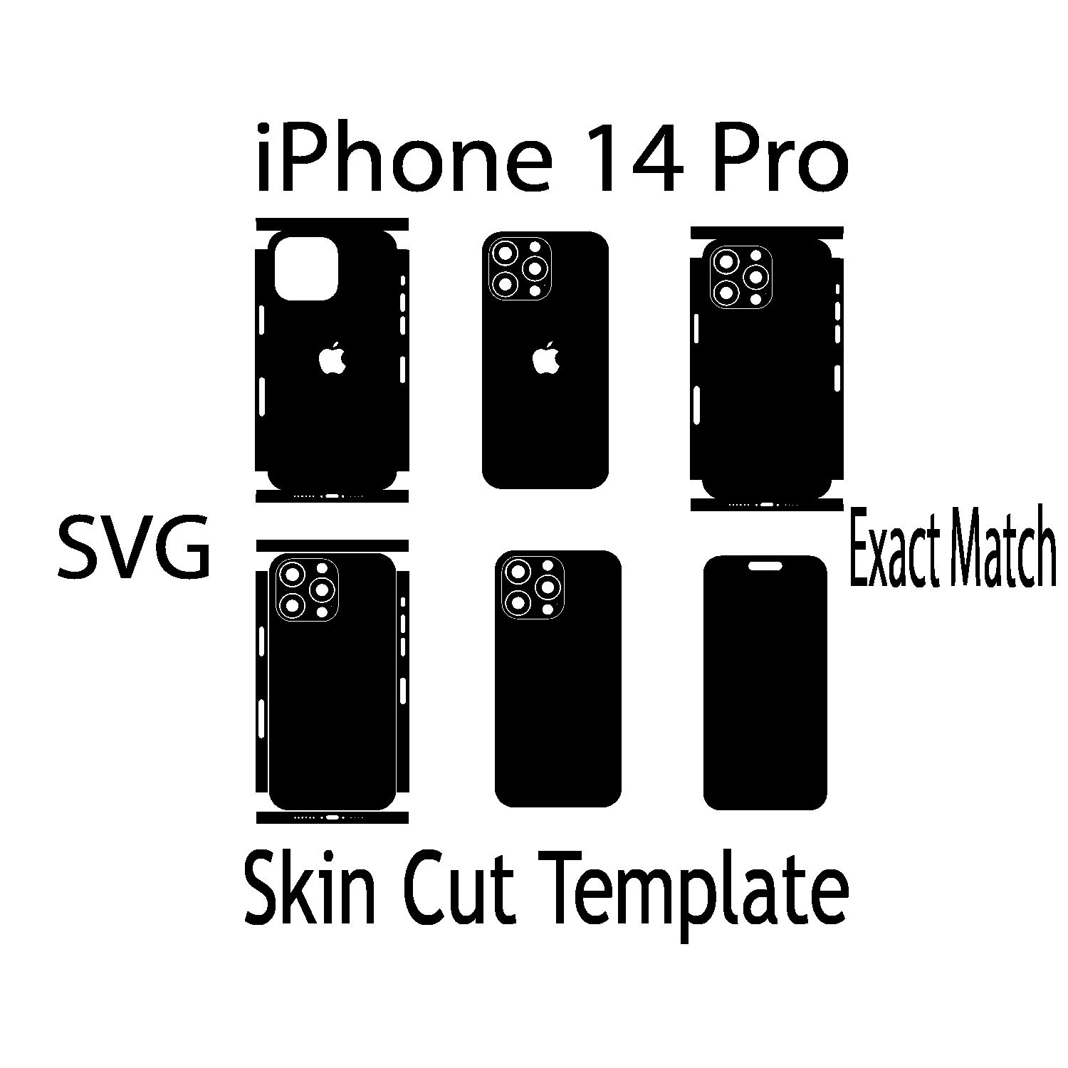 Svg Apple Iphone 14 Pro Skin Template - Voll Wrap Haut intended for Free Printable Iphone Skins