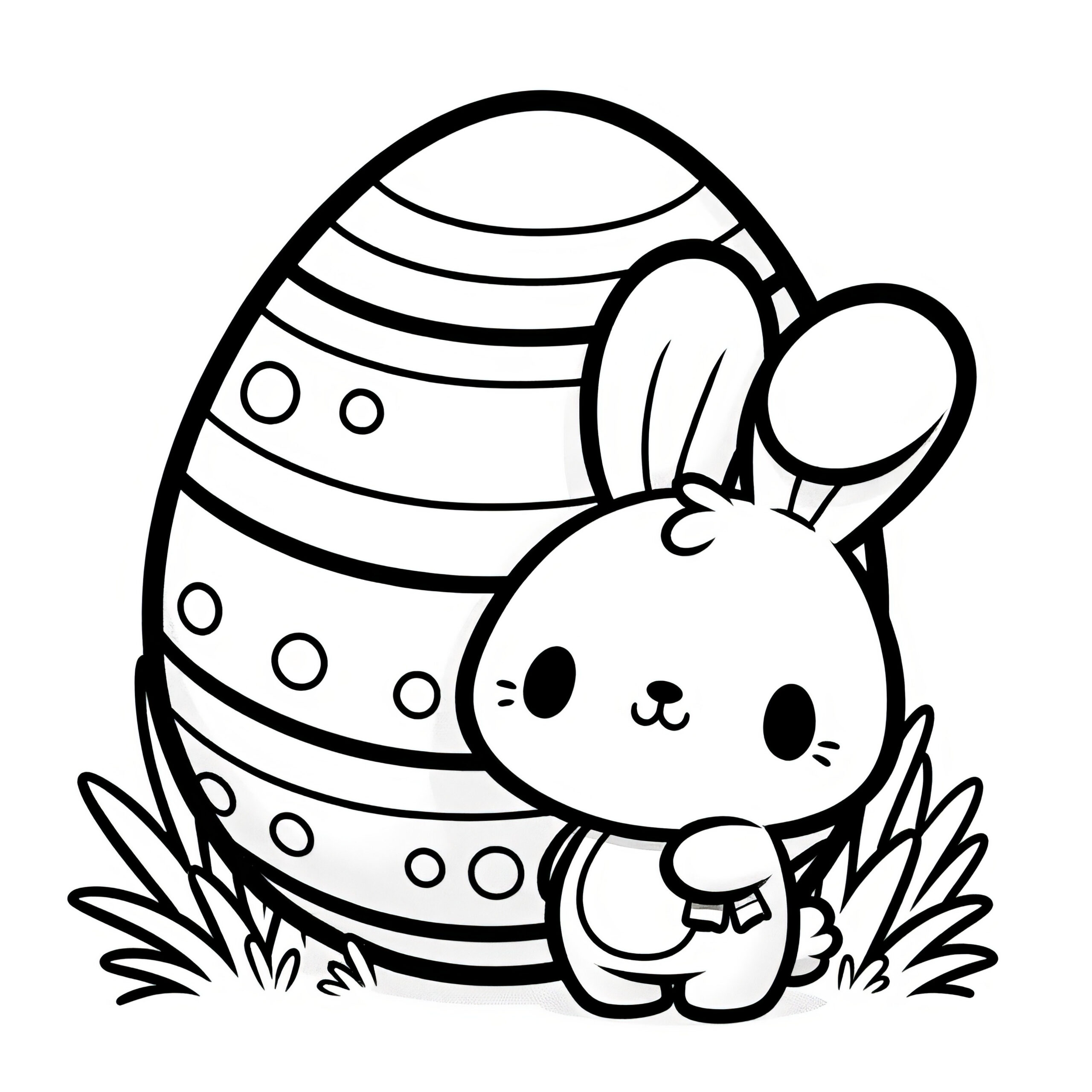 Sweet Easter Bunny With A Huge Easter Egg: Simple Coloring Page (Free) regarding Free Printable Easter Coloring Pages