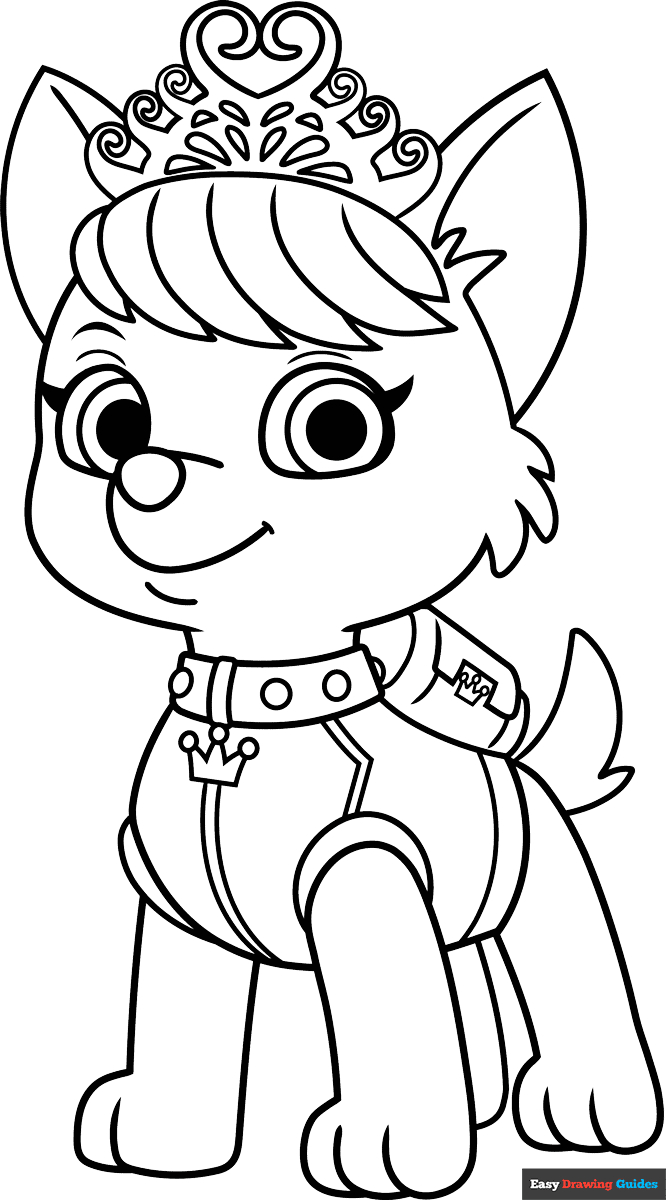 Sweetie From Paw Patrol Coloring Page | Easy Drawing Guides throughout Free Printable Paw Patrol Coloring Pages