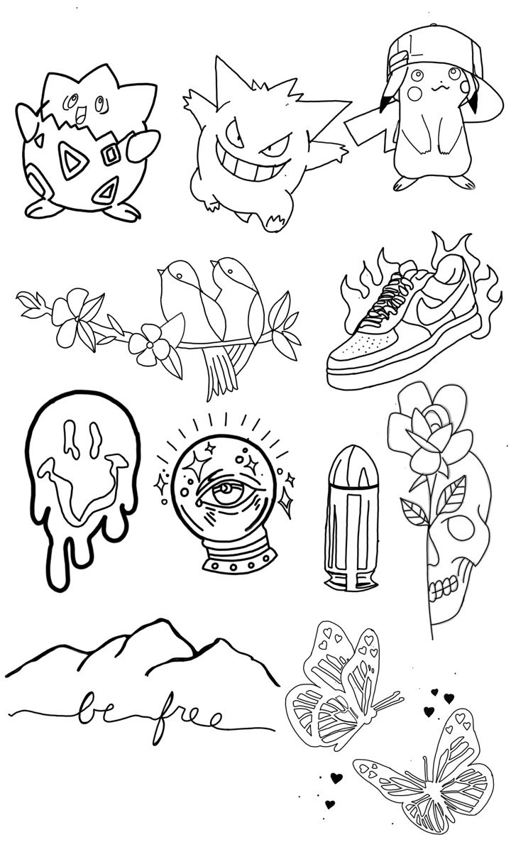 Tattoo Flash Sheet Stencil inside Free Printable Flash Tattoo