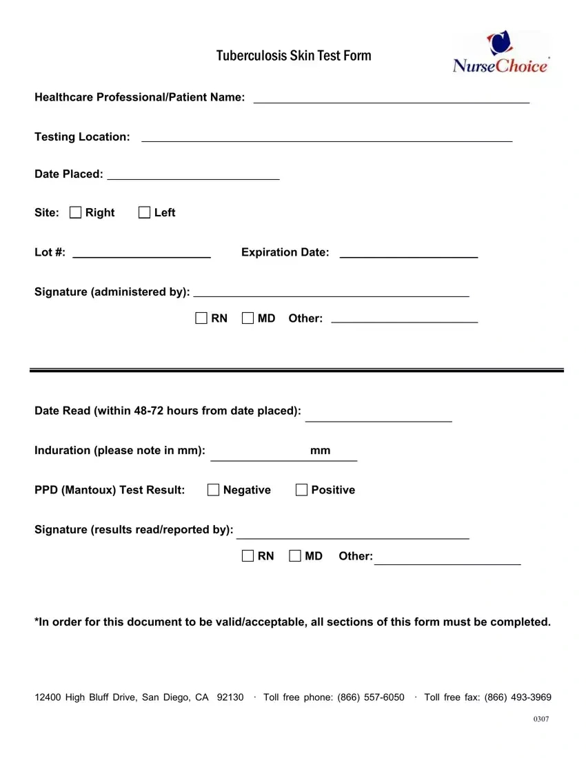 Tb Skin Test Form ≡ Fill Out Printable Pdf Forms Online throughout Free Printable Tb Test Form