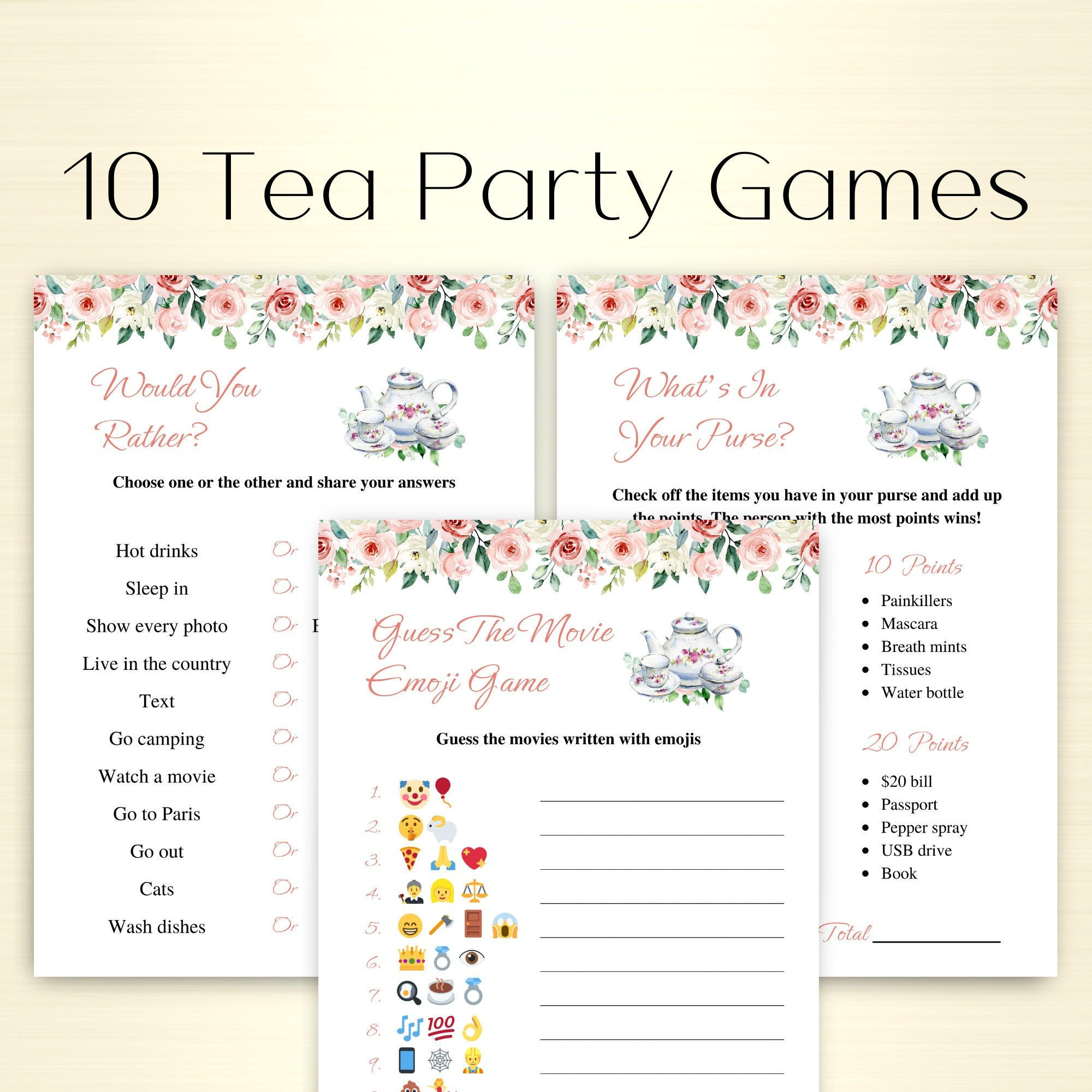 Tea Party Bridal Games - Shop On Pinterest inside Free Printable Tea Party Games
