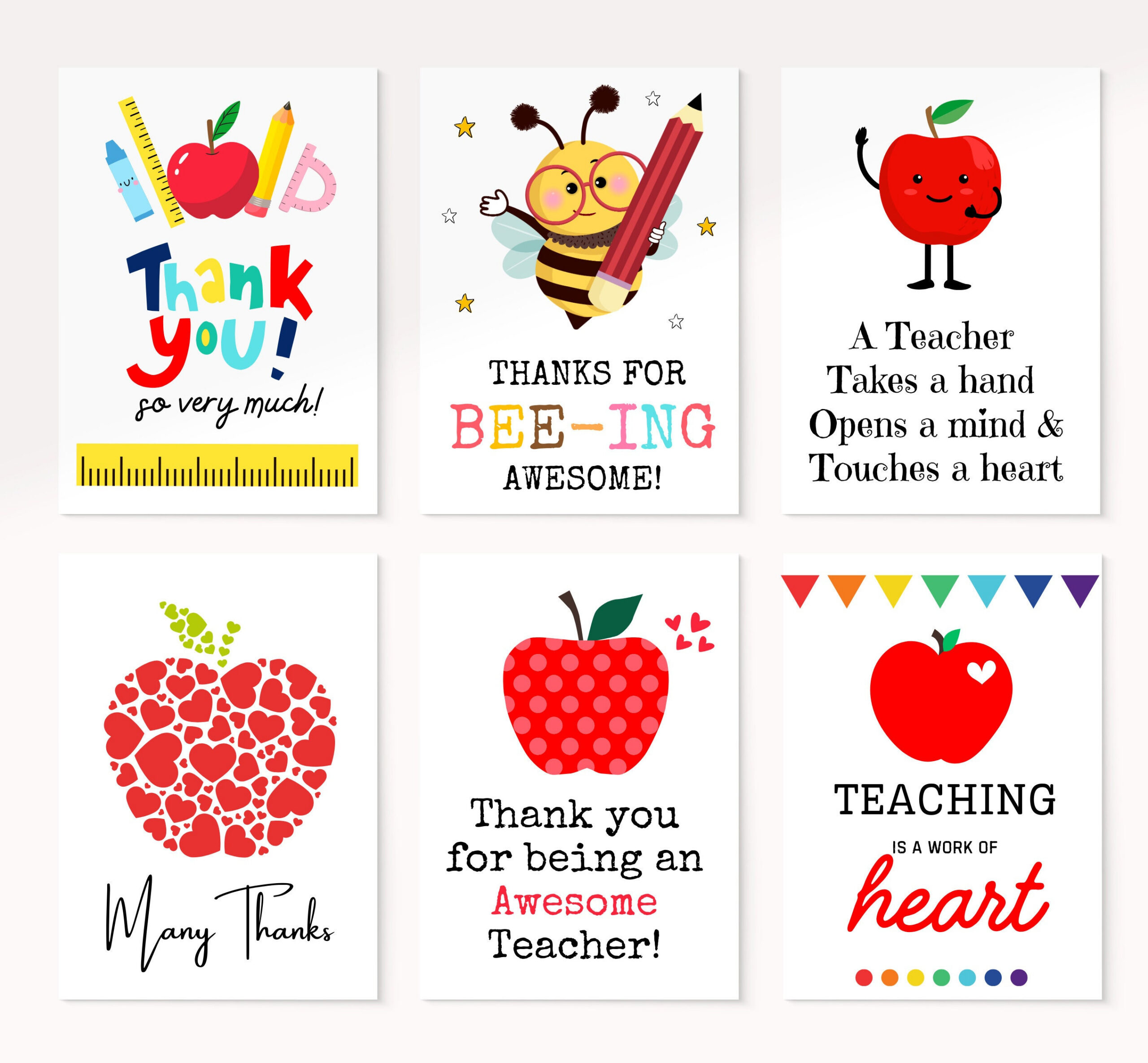 Teacher Appreciation Card Printable, Teacher Thank You Card, End pertaining to Free Printable Teacher Appreciation Cards