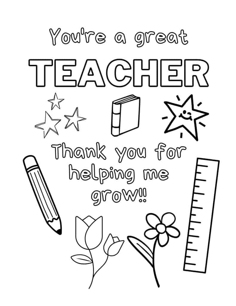 Teacher Appreciation Coloring Pages - (Free Printables) throughout Free Printable Teacher Appreciation Cards To Color