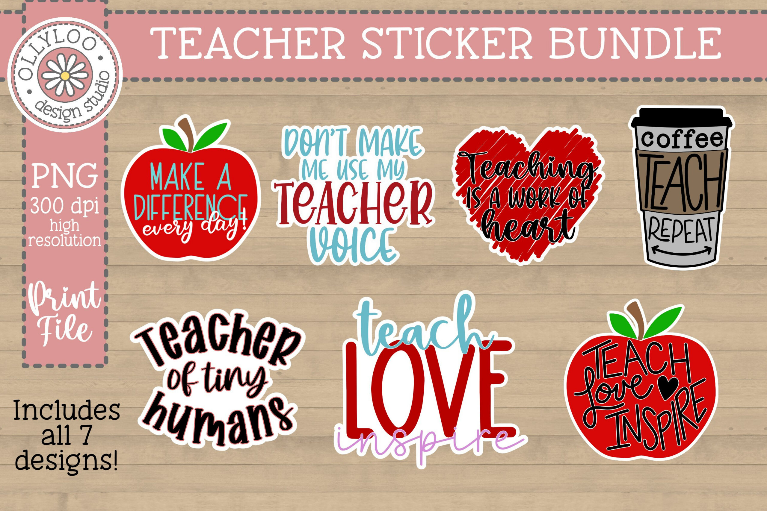 Teacher Sticker Bundle | Printable Teacher Stickers with Free Printable Stickers For Teachers