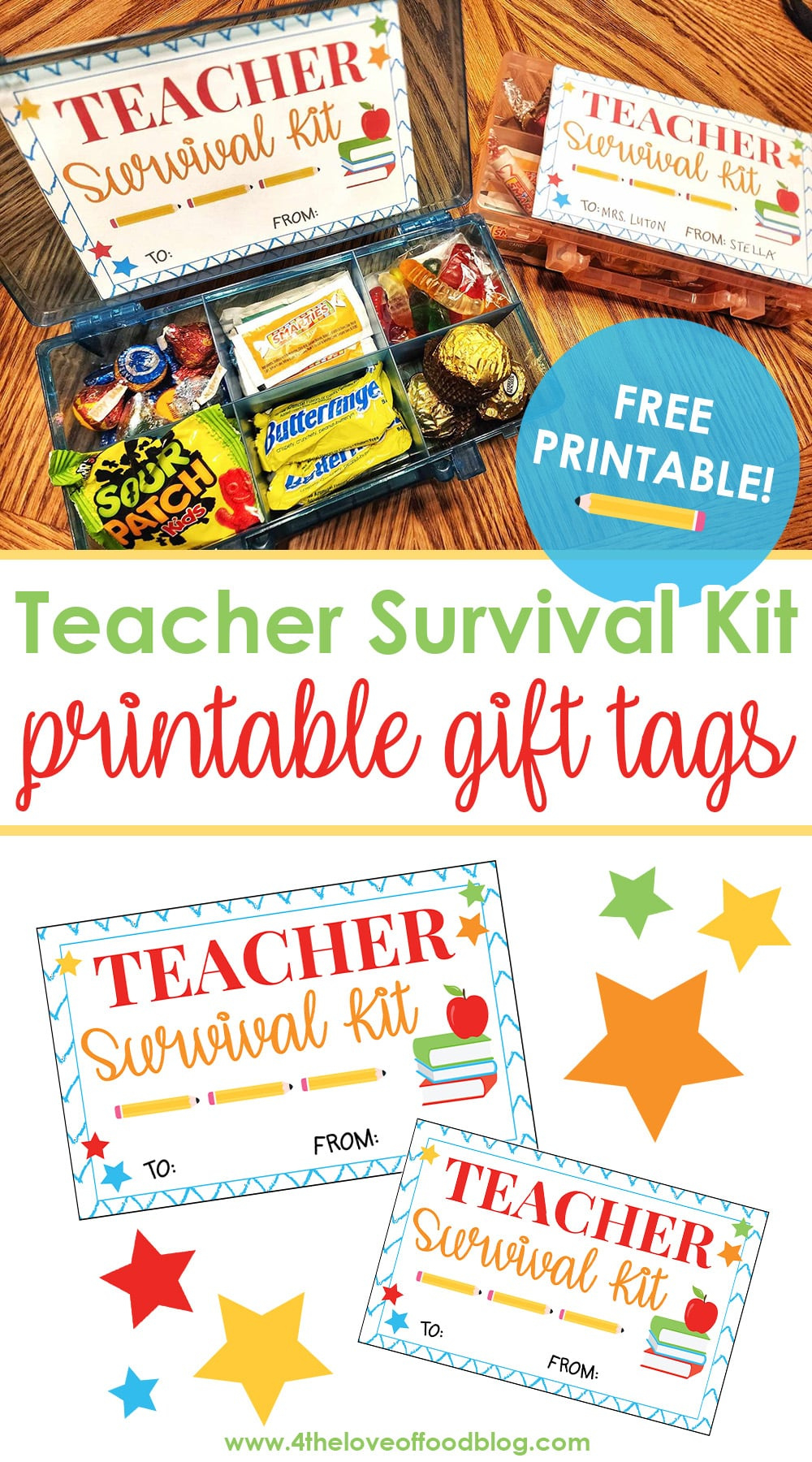 Teacher Survival Kit Gift Idea And Printable Tags - For The Love within Teacher Survival Kit Free Printable