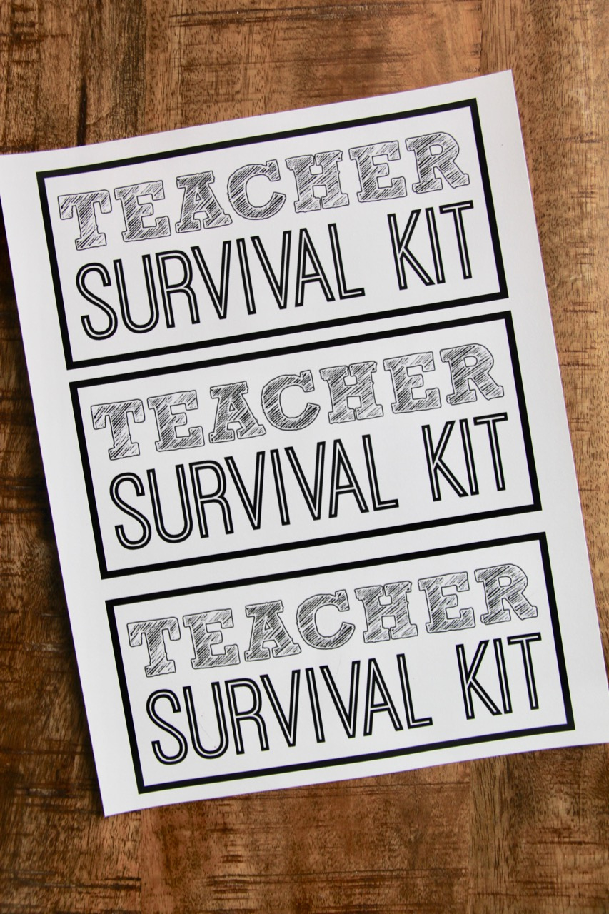 Teacher Survival Kit With Free Printable - Smashed Peas & Carrots inside Teacher Survival Kit Free Printable