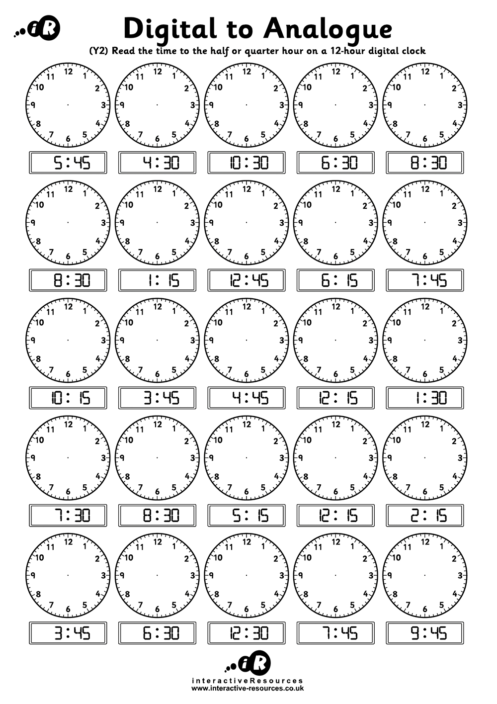 Teaching Time - Free Telling Time Worksheets with regard to Free Printable Time Worksheets For Grade 3