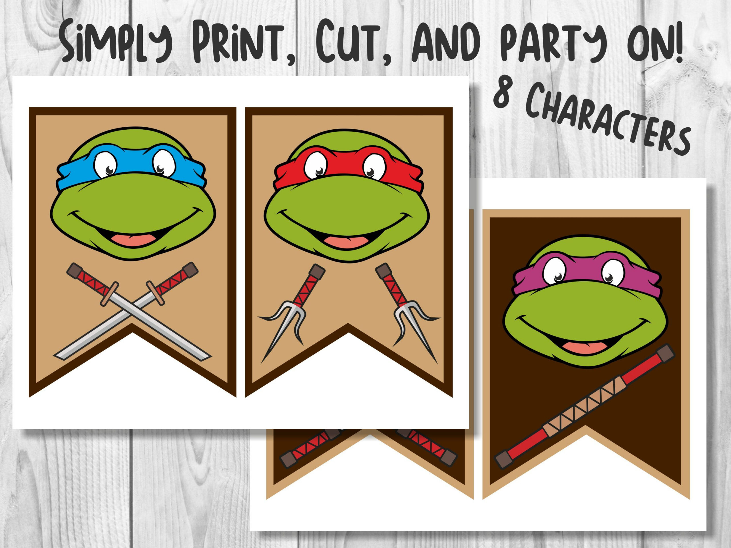 Teenage Mutant Ninja Turtles Printable Birthday Banner Pdf throughout Free Printable Ninja Turtle Birthday Banner