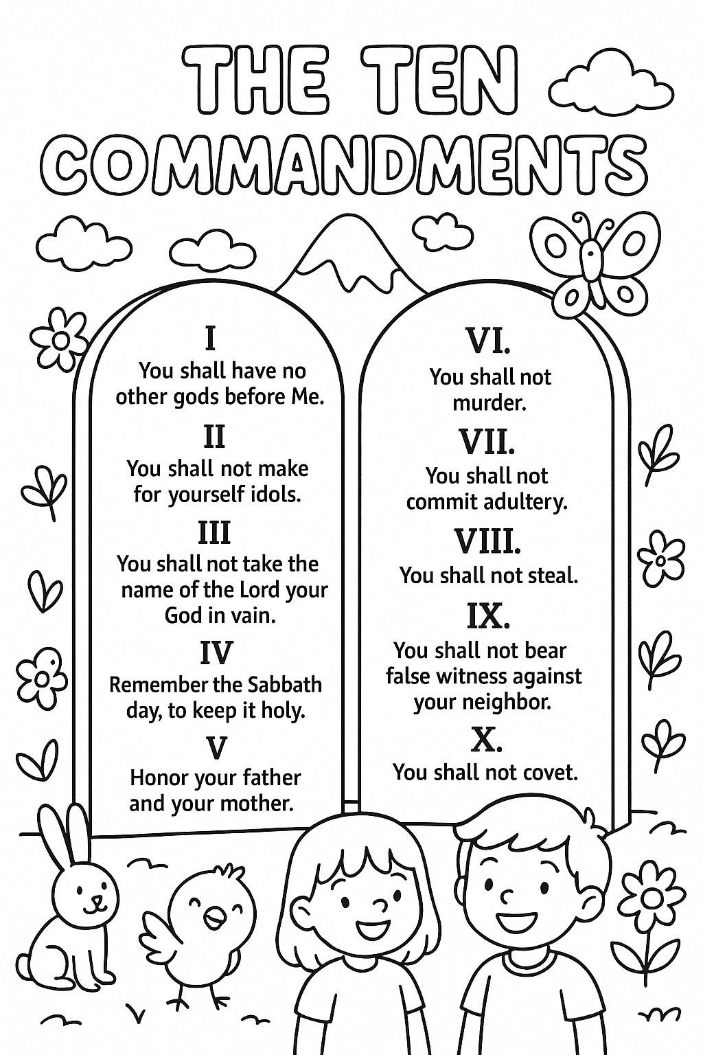 Ten Commandments Coloring Page – Christian Bible Printable For with regard to Free Printable Ten Commandments Coloring Pages