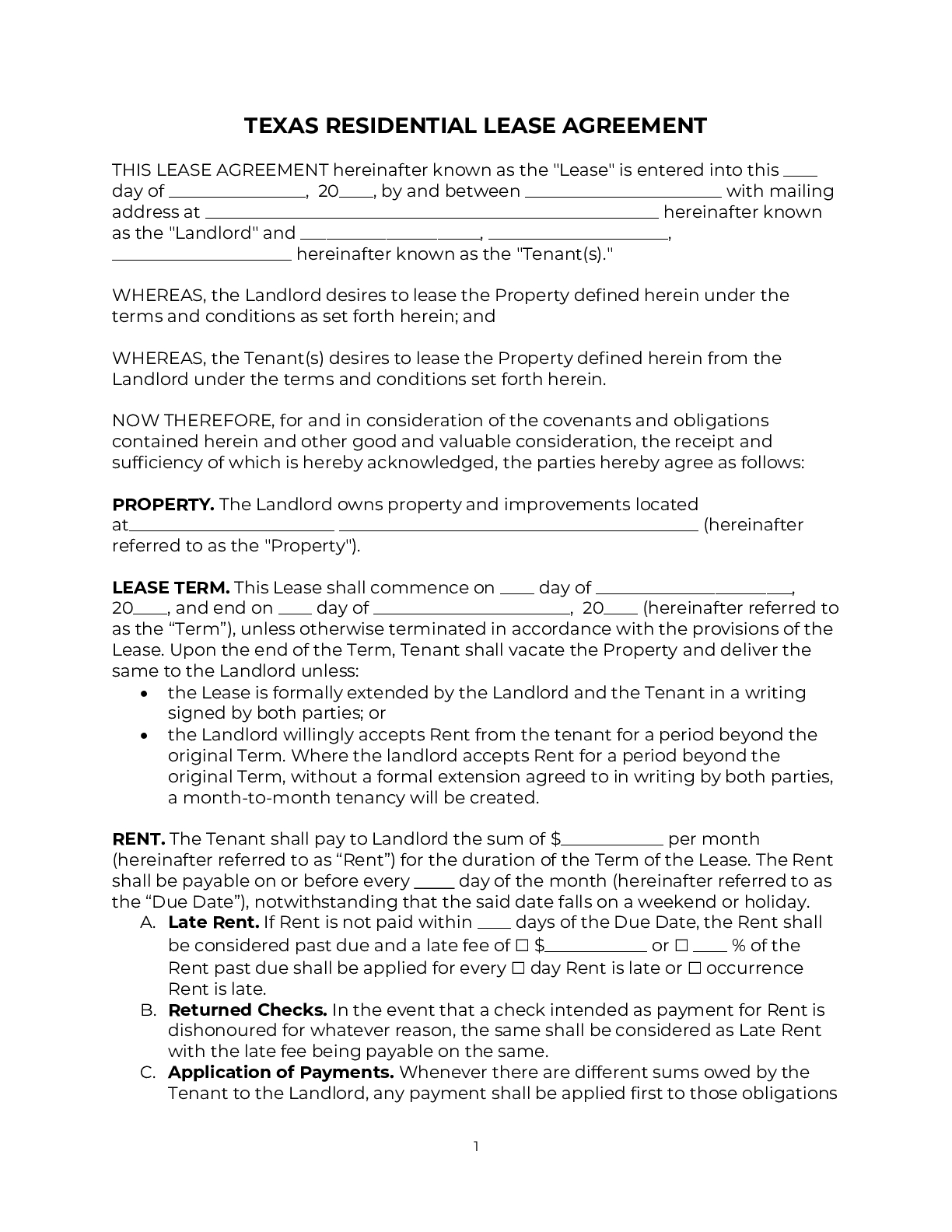 Texas Rental Lease Agreement Template [2025 ] | Pdf &amp;amp; Doc within Free Printable Lease Agreement Texas