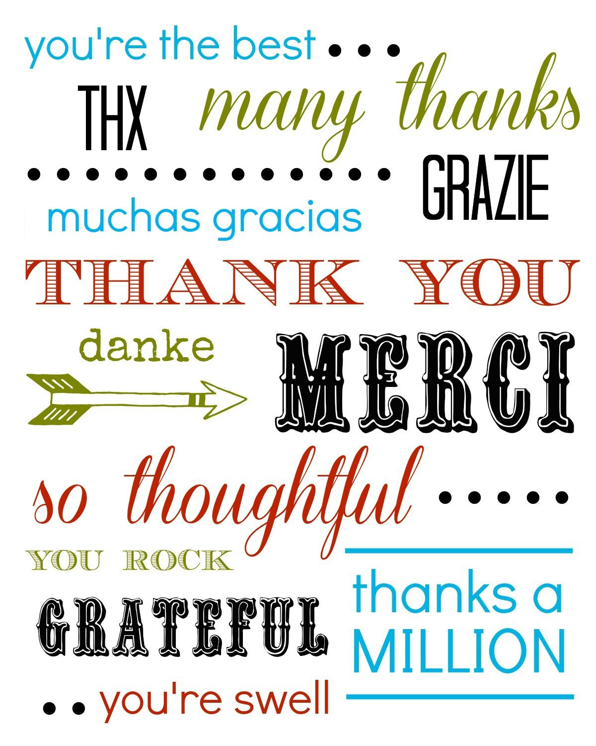 Thank You Card Free Printable pertaining to Free Printable Thank You Cards