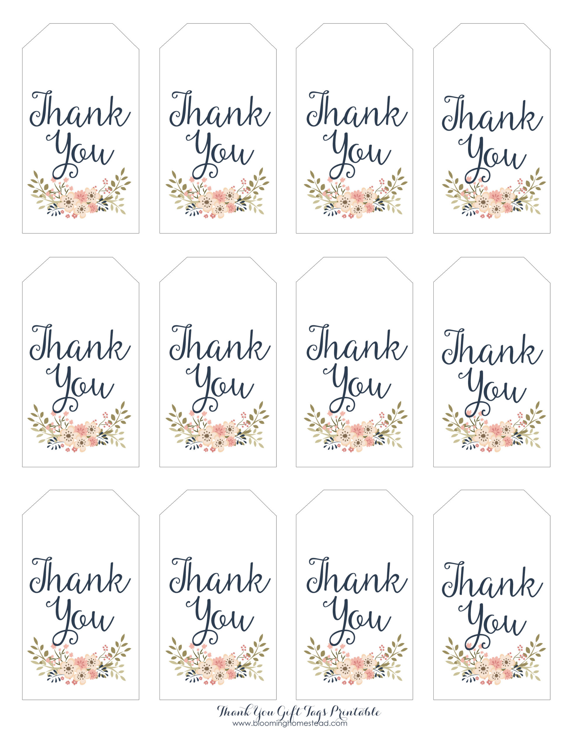 Thank You Gift Tags - Blooming Homestead - Worksheets Library with regard to Thank You For Coming Free Printable Tags