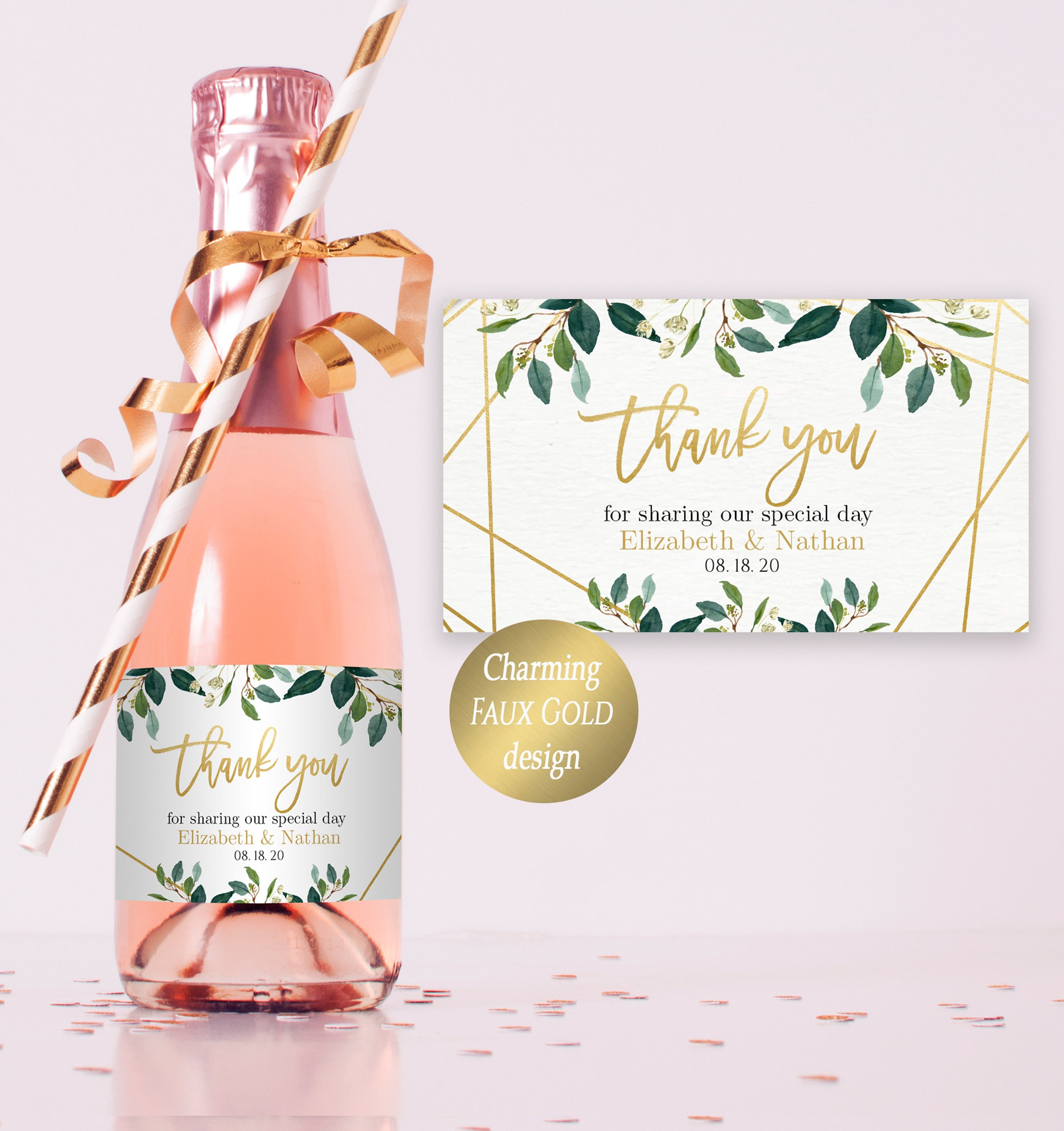 Thank You Water Bottle Labels Mini Champagne Bottle Label Template inside Free Printable Mini Champagne Bottle Labels