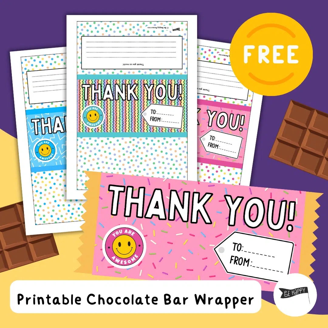 Thank You "You Are Awesome!" Printable Chocolate Bar Wrapper with Free Printable Candy Bar Wrappers