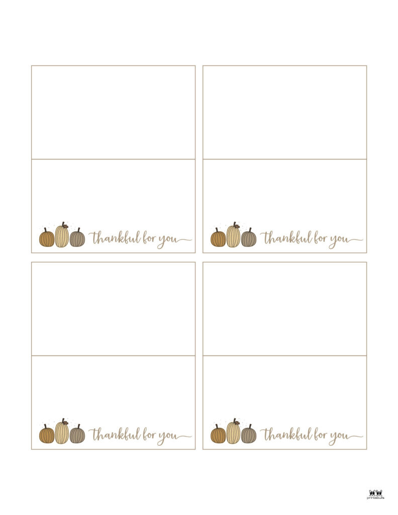 Thanksgiving Place Cards - 15 Free Printable Sets | Printabulls within Free Printable Thanksgiving Place Cards To Color