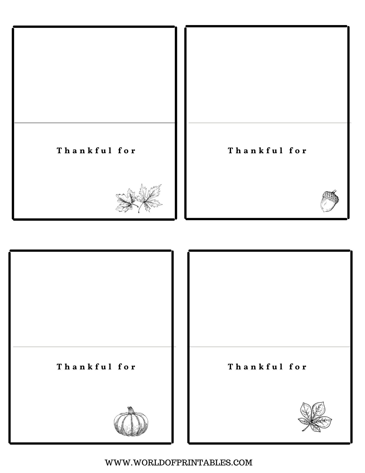 Thanksgiving Place Cards | Free Printables - Just Customize &amp;amp; Print! regarding Free Printable Thanksgiving Place Cards To Color