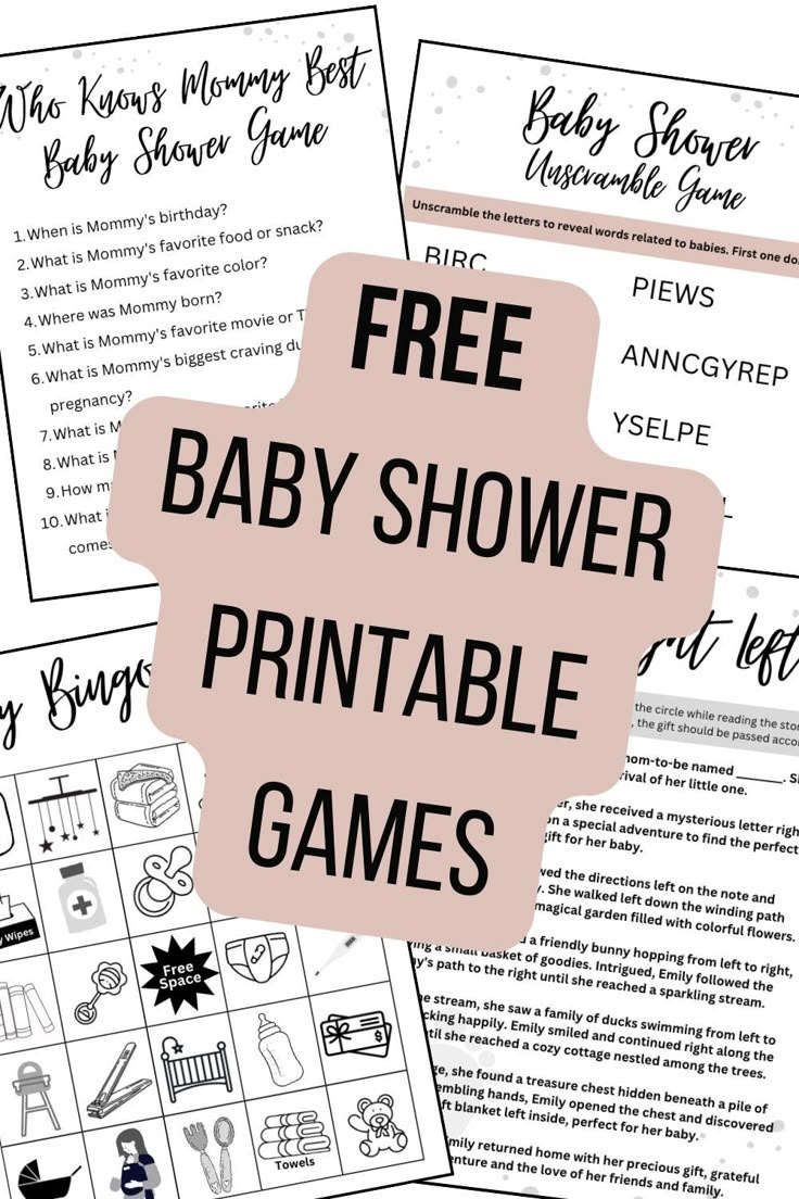 The Best Printable Baby Shower Games (For Free) with regard to Free Printable Baby Shower Games Who Knows Mommy The Best