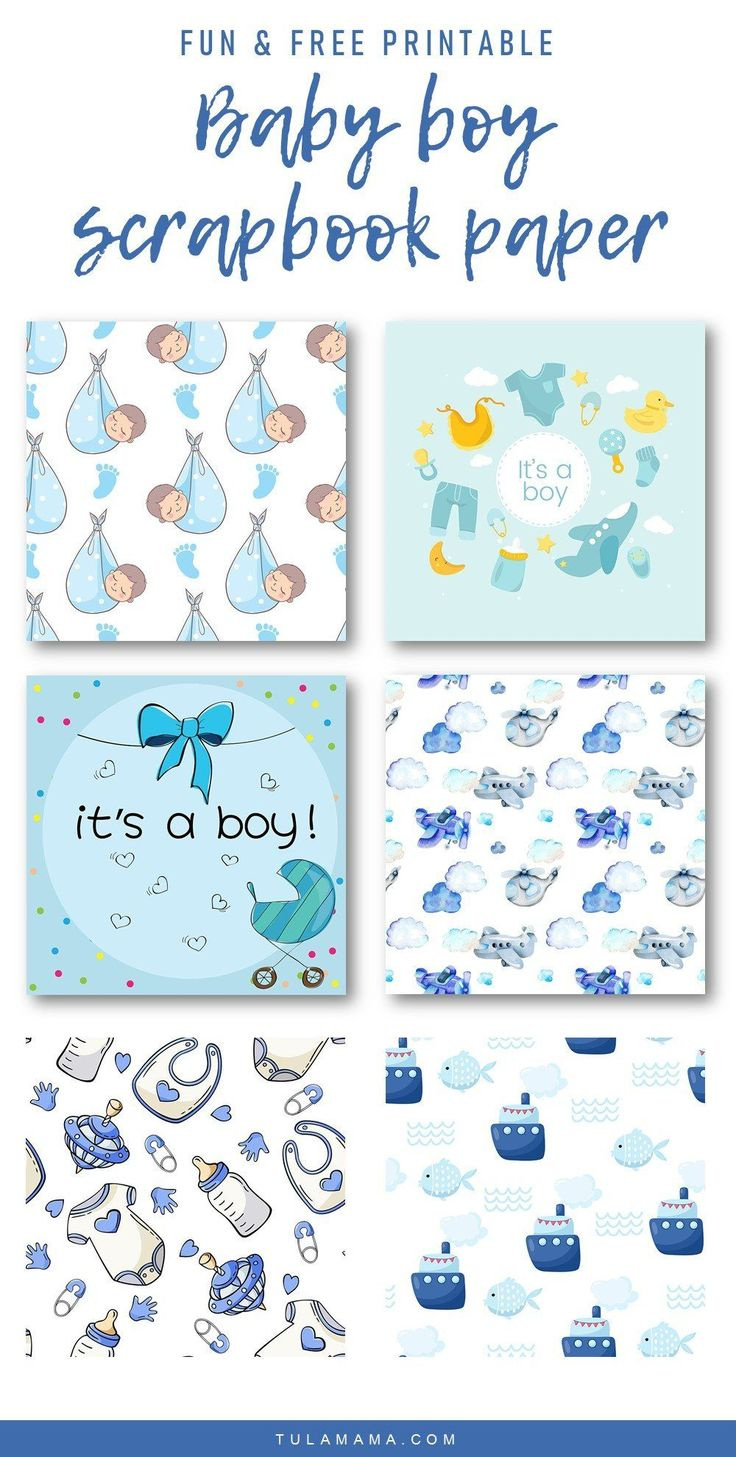 The Cutest Baby Boy Scrapbook Paper | Free Printable with Free Printable Baby Scrapbook Pages