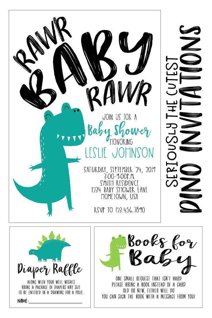 The Cutest Dinosaur Baby Shower Invitations! Print On Your Own Or regarding Free Printable Dinosaur Baby Shower Invitations
