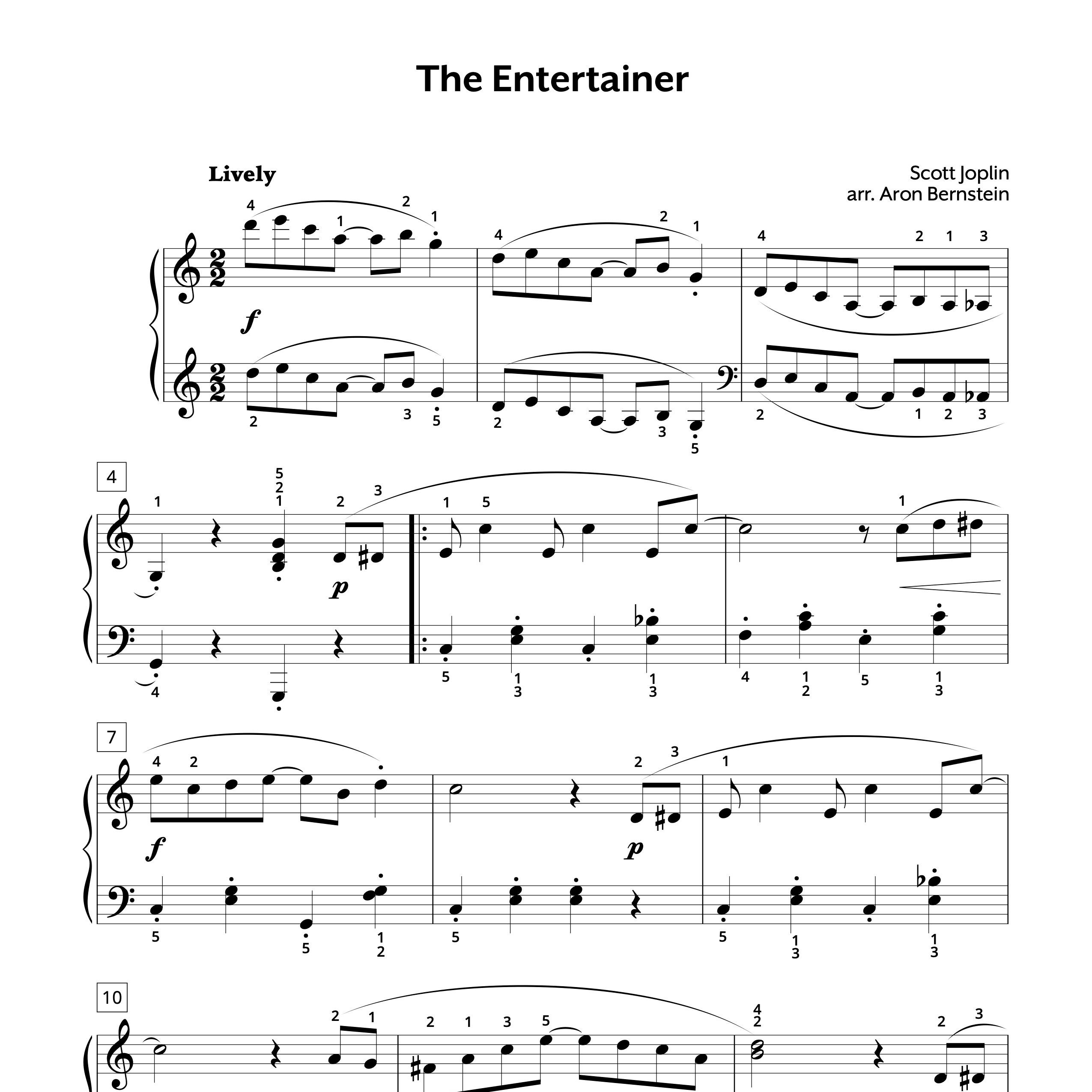 The Entertainer Sheet Music - Intermediate Pdf For Piano with Free Printable Sheet Music For The Entertainer