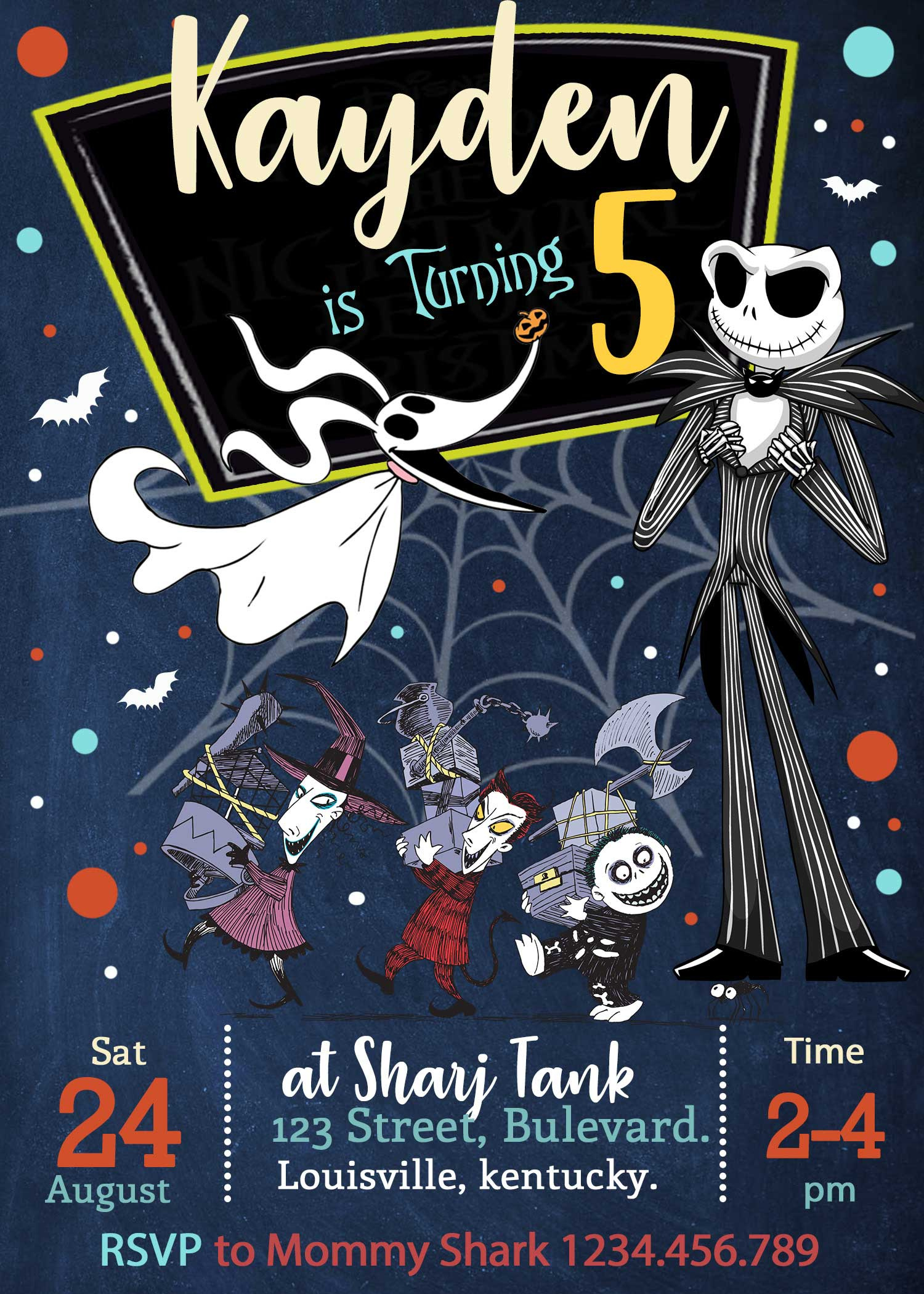 The Nightmare Before Christmas Birthday Invitation Template pertaining to Free Printable Nightmare Before Christmas Birthday Invitations