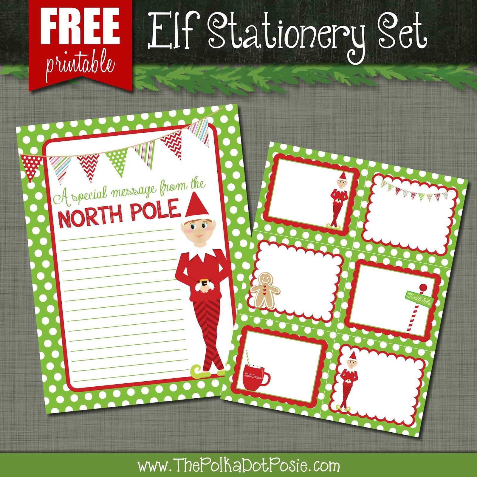 The Polka Dot Posie: Free Printables For Your Christmas Elf for Free Printable Elf Stationery