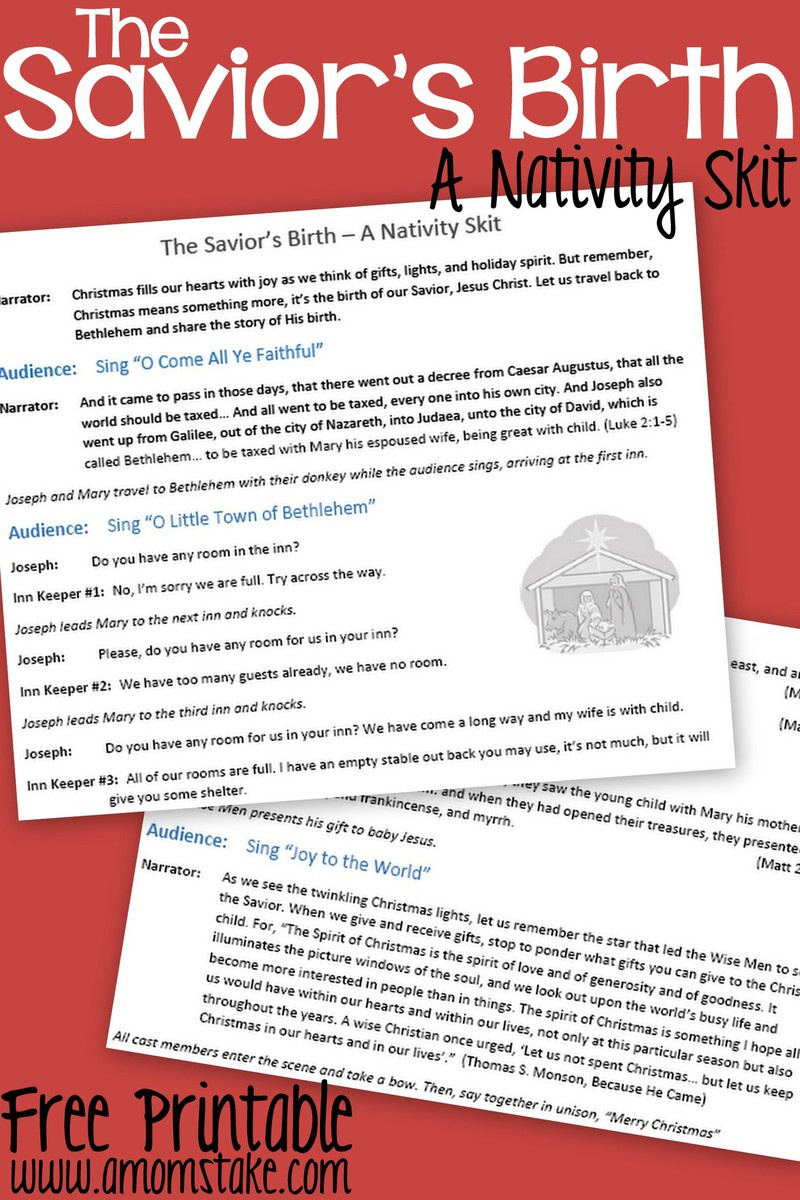 The Savior&amp;#039;S Birth: A Nativity Skit Script With Music – Free within Free Printable Christmas Plays For Sunday School