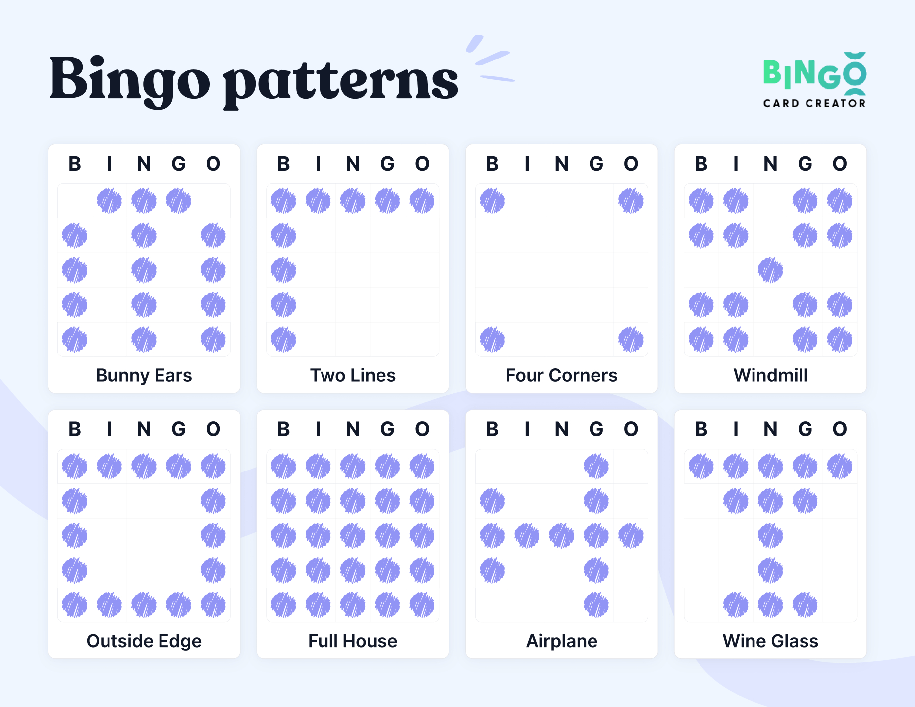 The Ultimate Guide To Bingo Patterns - Bingo Card Creator in Free Bingo Patterns Printable