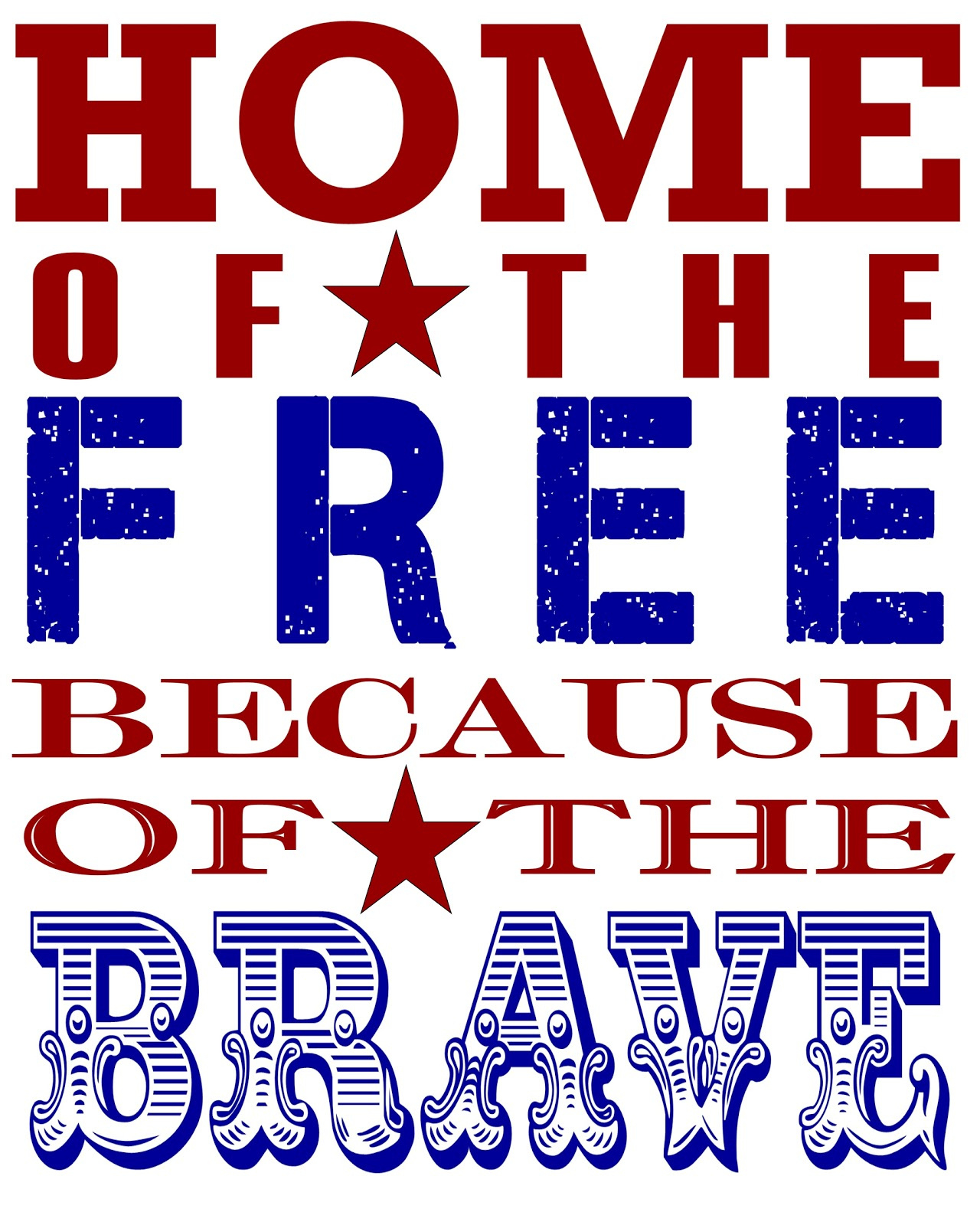 This-N-That; A Little Crafting: 4Th Of July Printable intended for Home Of The Free Because Of The Brave Printable