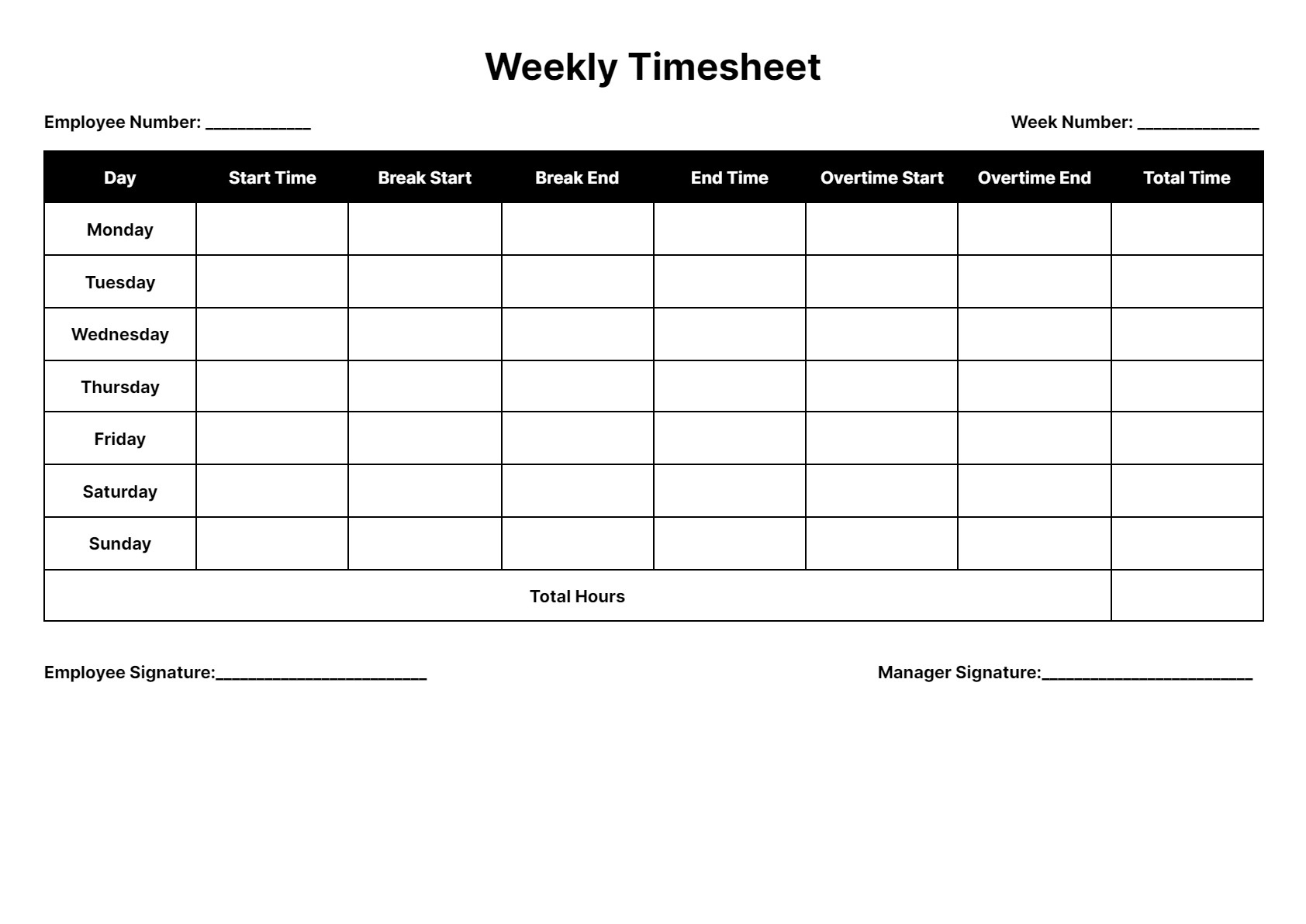 Timesheet Templates: Download &Amp; Print For Free! - Worksheets with Free Printable Weekly Time Sheets