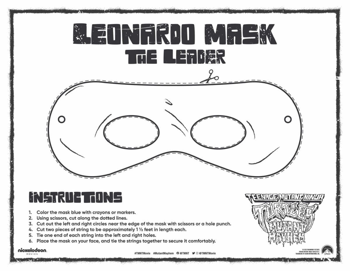 Tmnt Free Printable Leonardo Mask - Mama Likes This with regard to Teenage Mutant Ninja Turtles Free Printable Mask
