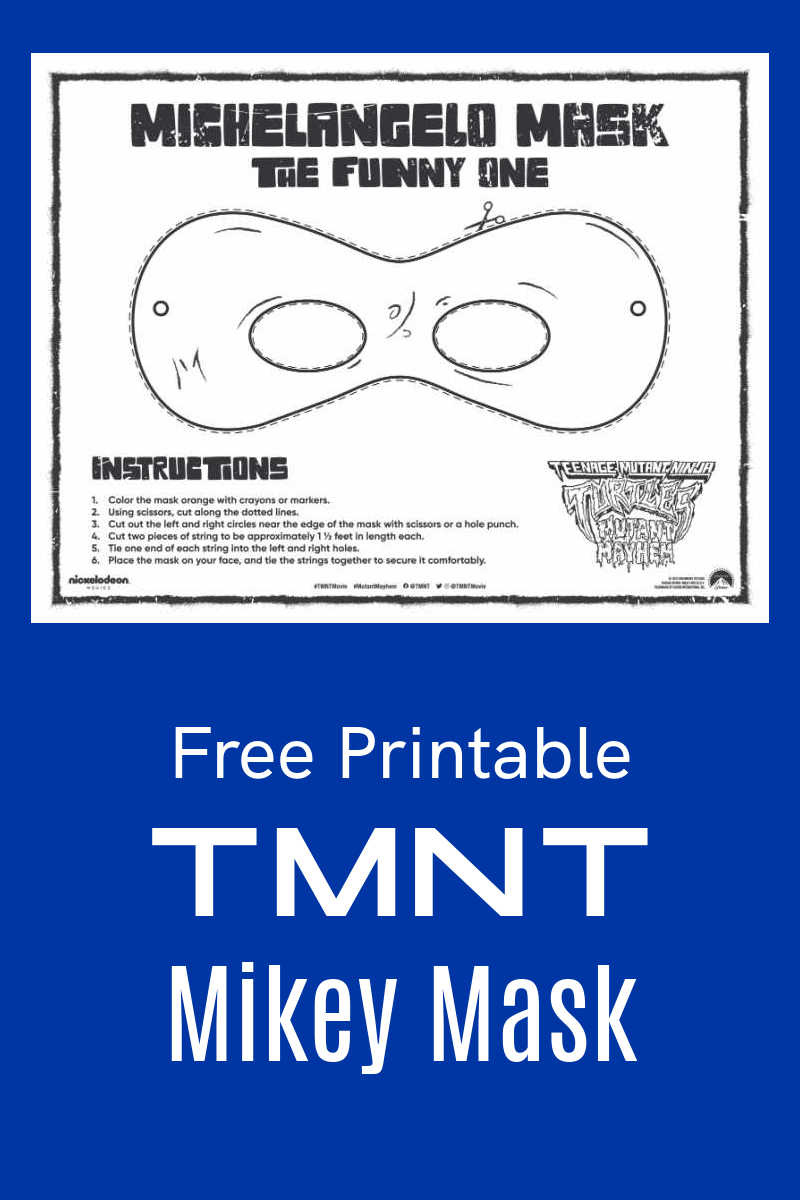 Tmnt Free Printable Michelangelo Mask - Mama Likes This pertaining to Teenage Mutant Ninja Turtles Free Printable Mask