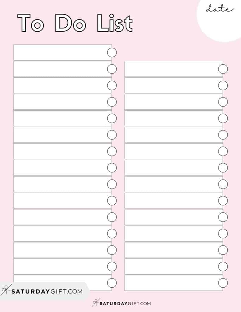 To-Do List Template - 29 Cute & Free Printable To-Do Lists for Free Printable List