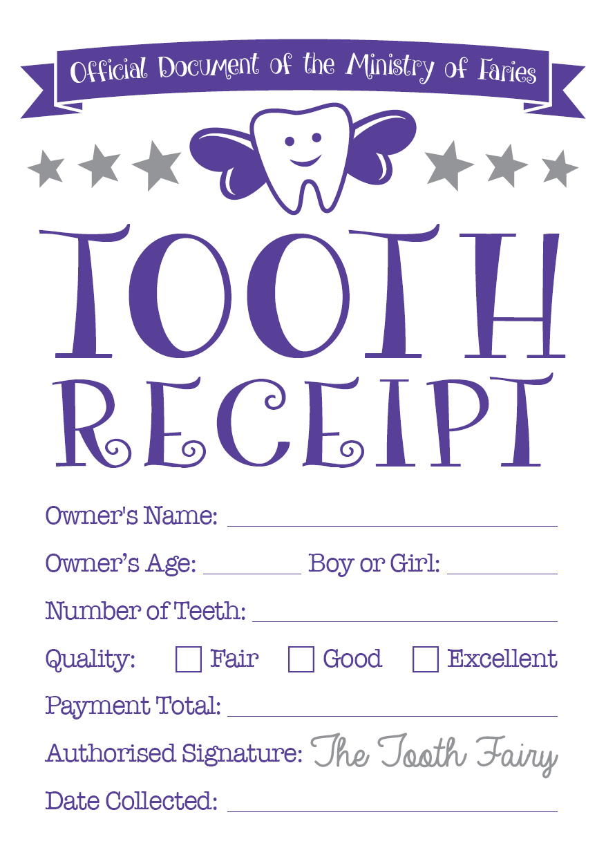 Tooth Fairy Certificate &amp;amp; Tooth Receipt Free Printables intended for Free Printable Tooth Fairy Pictures