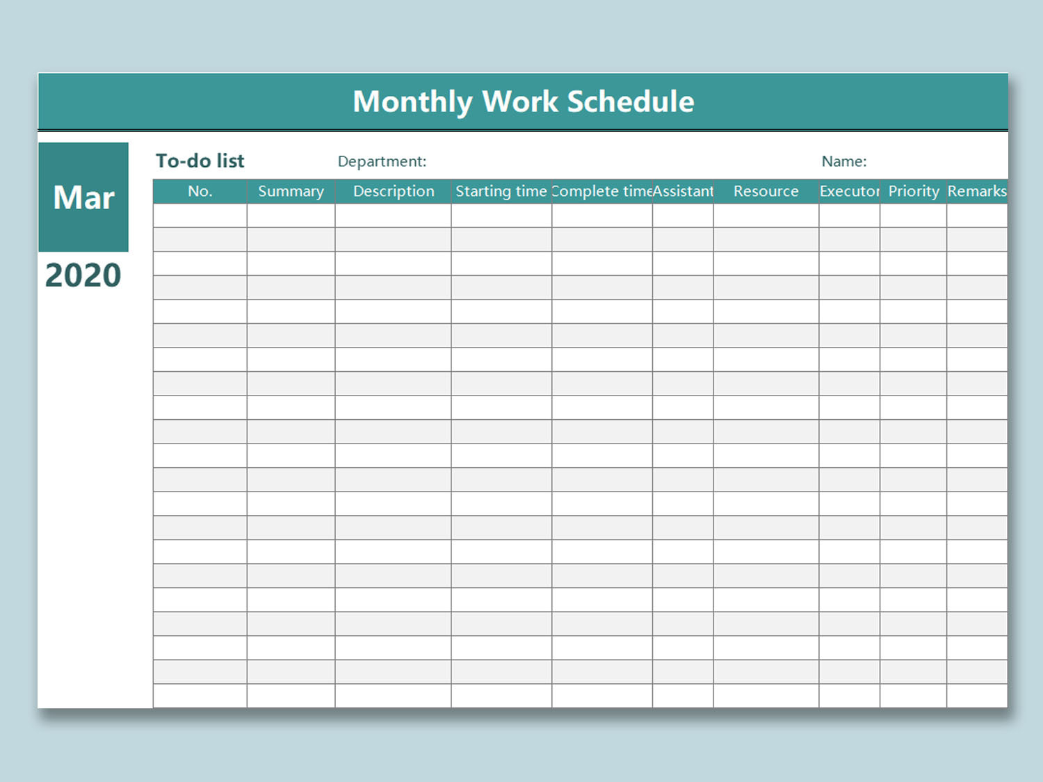 Top 10 Monthly Work Schedule Template Excel Free Download | Wps throughout Free Printable Monthly Work Schedule Template